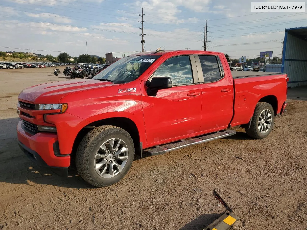 2021 Chevrolet Silverado K1500 Rst VIN: 1GCRYEED4MZ147979 Lot: 74992624