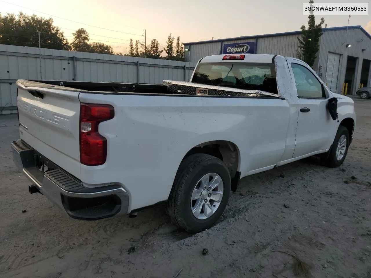 2021 Chevrolet Silverado C1500 VIN: 3GCNWAEF1MG350553 Lot: 75080544