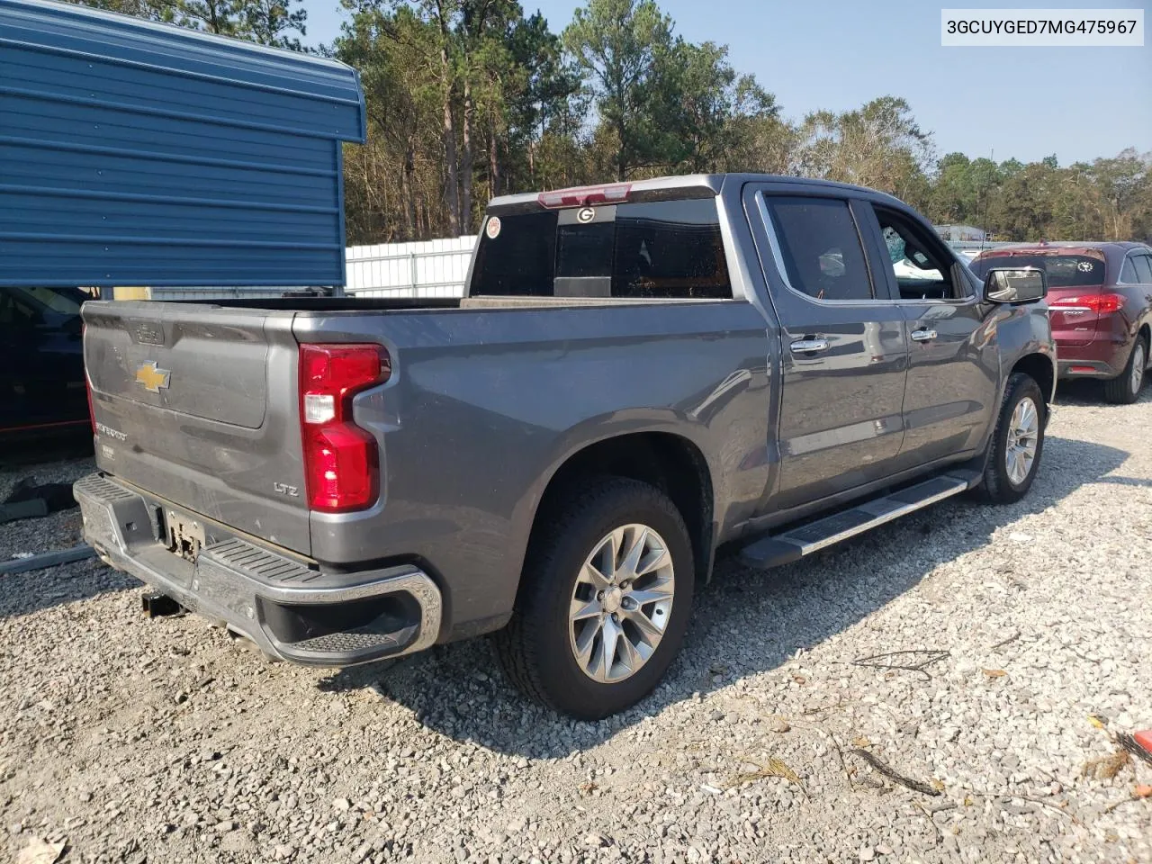 2021 Chevrolet Silverado K1500 Ltz VIN: 3GCUYGED7MG475967 Lot: 75171234