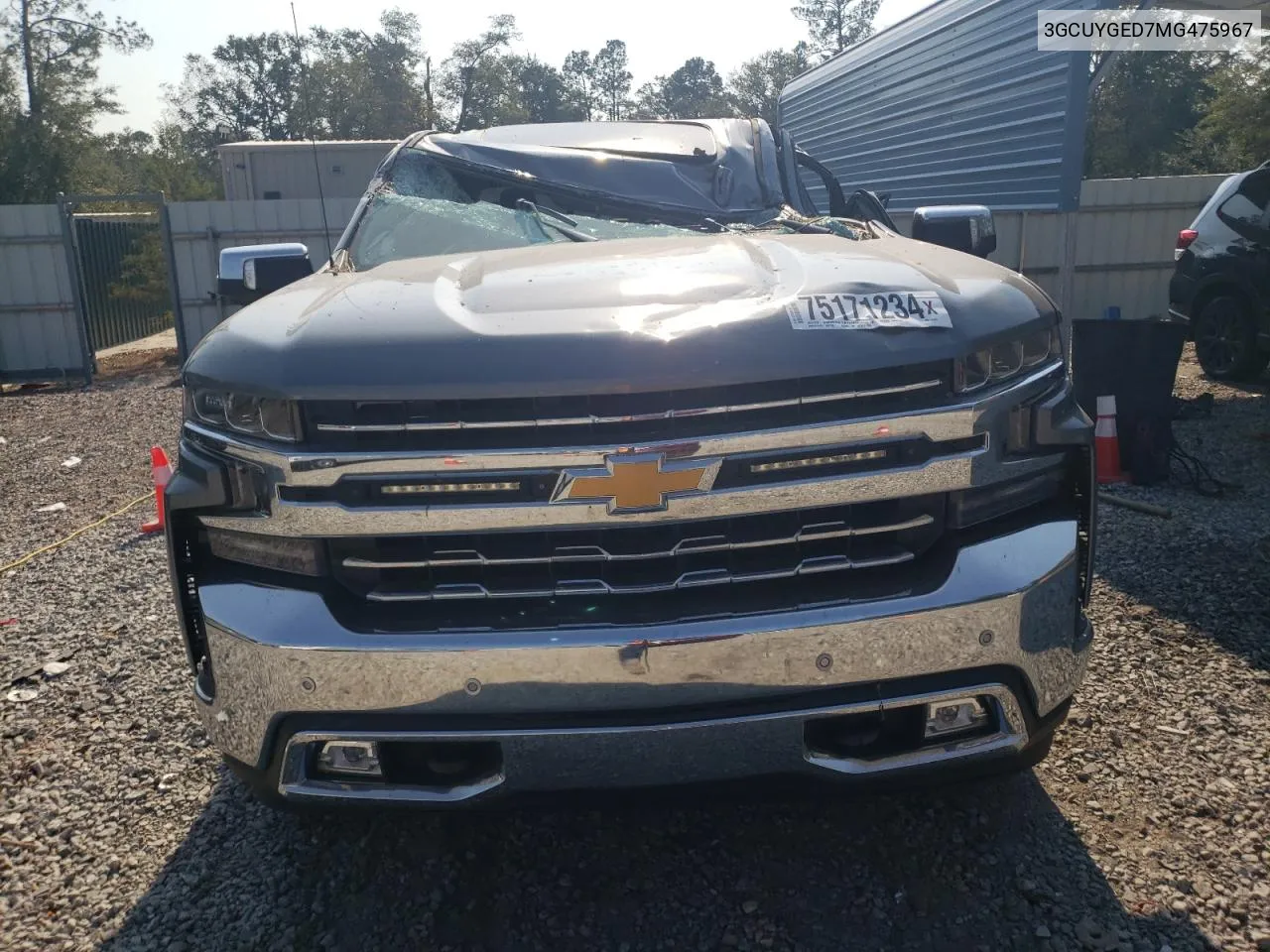 2021 Chevrolet Silverado K1500 Ltz VIN: 3GCUYGED7MG475967 Lot: 75171234