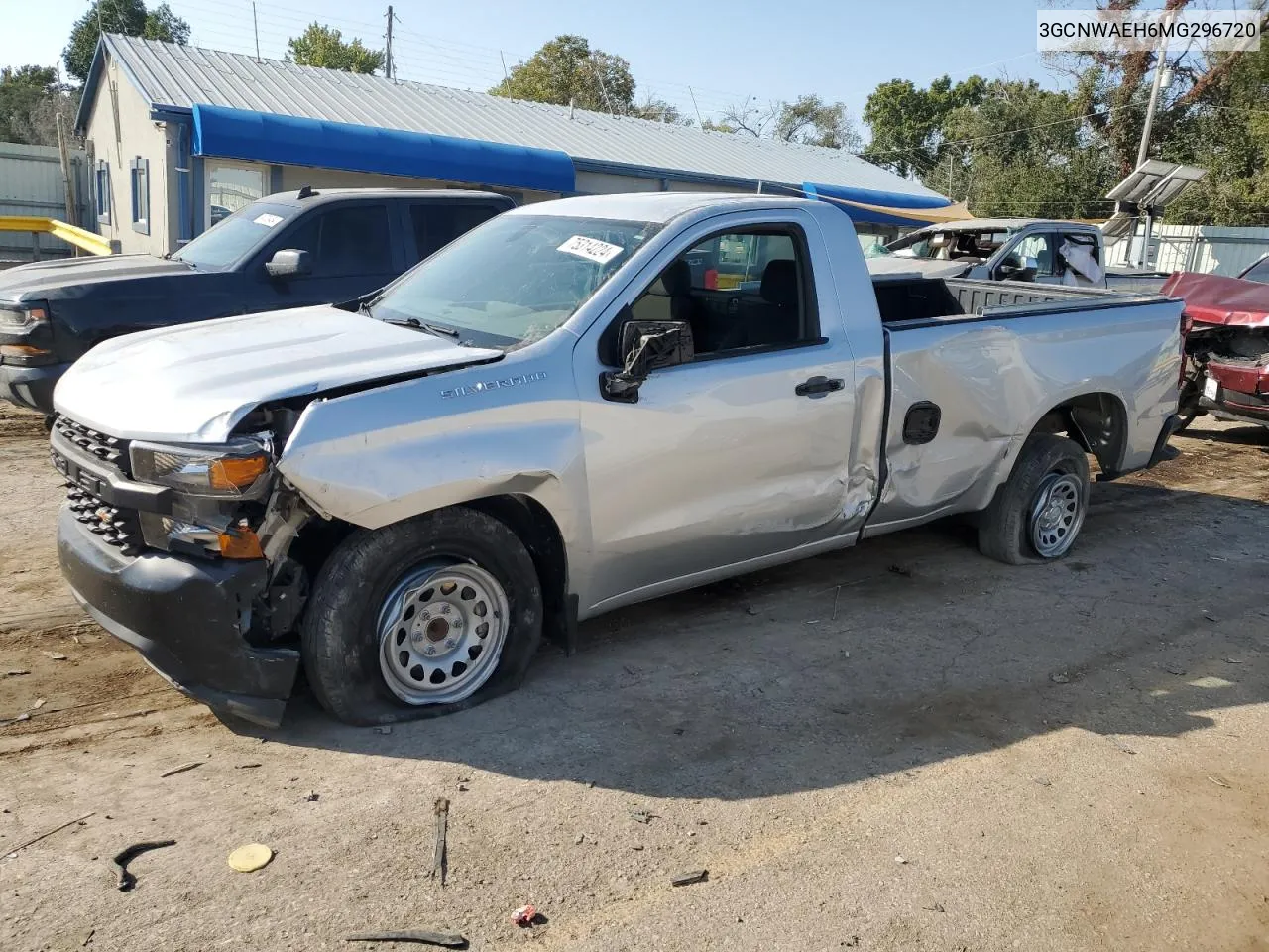 2021 Chevrolet Silverado C1500 VIN: 3GCNWAEH6MG296720 Lot: 75314224