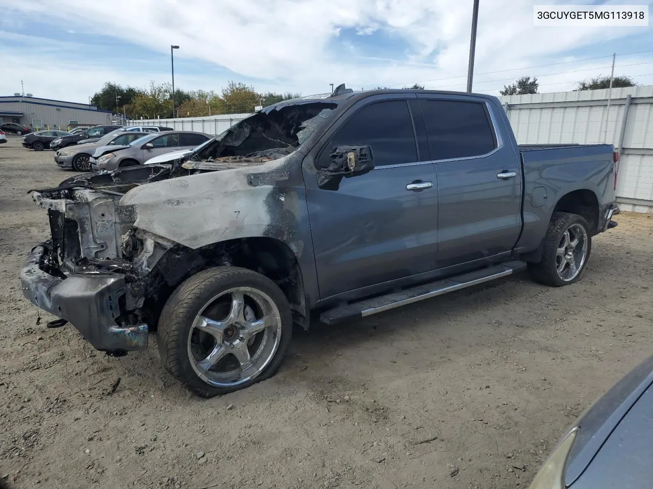 2021 Chevrolet Silverado K1500 Ltz VIN: 3GCUYGET5MG113918 Lot: 75355524