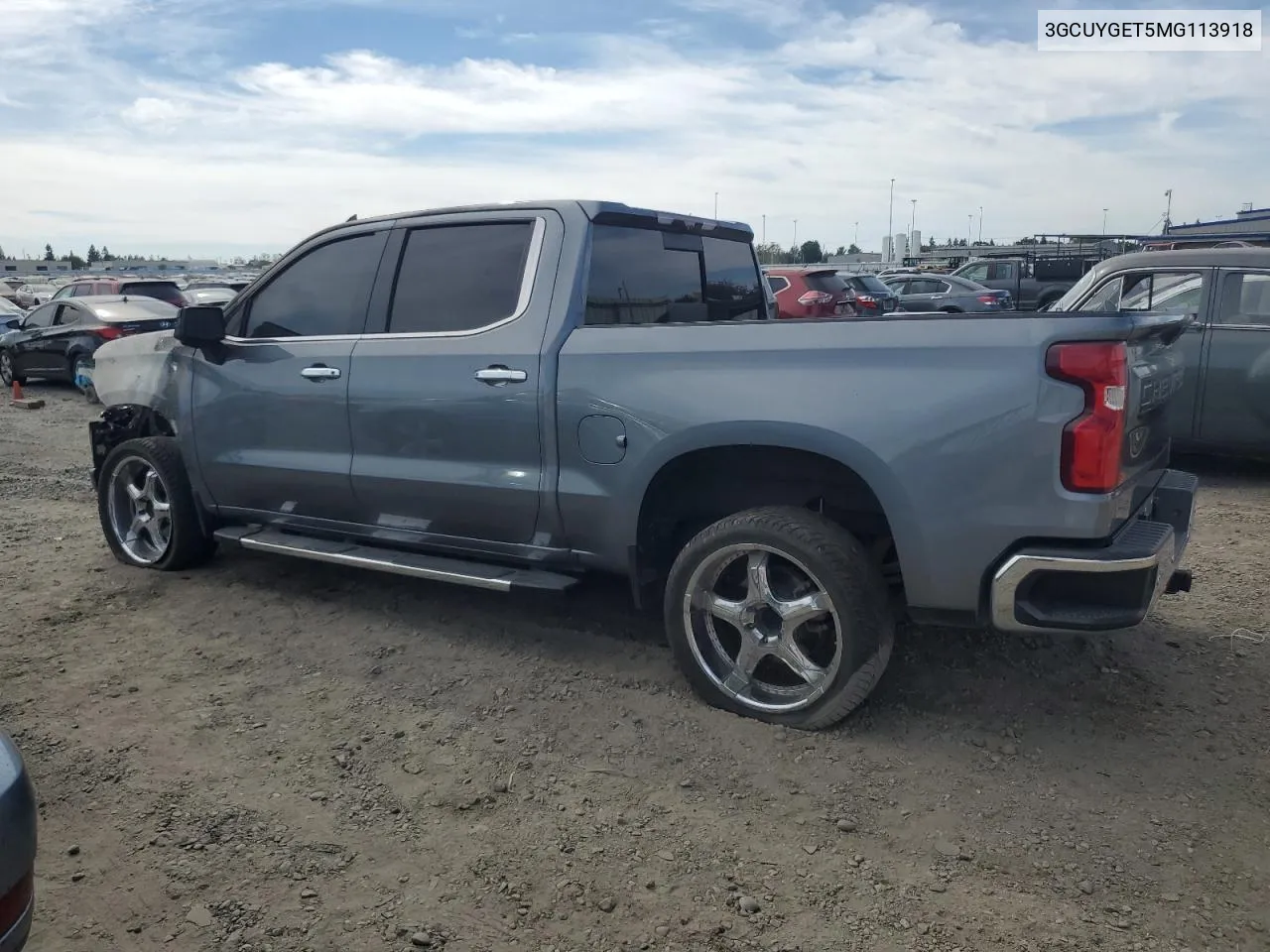 2021 Chevrolet Silverado K1500 Ltz VIN: 3GCUYGET5MG113918 Lot: 75355524