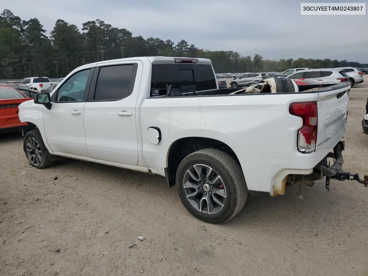 2021 Chevrolet Silverado K1500 Rst VIN: 3GCUYEET4MG243807 Lot: 75694324