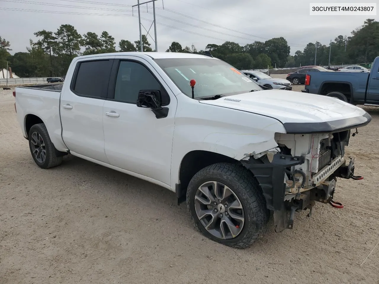 2021 Chevrolet Silverado K1500 Rst VIN: 3GCUYEET4MG243807 Lot: 75694324