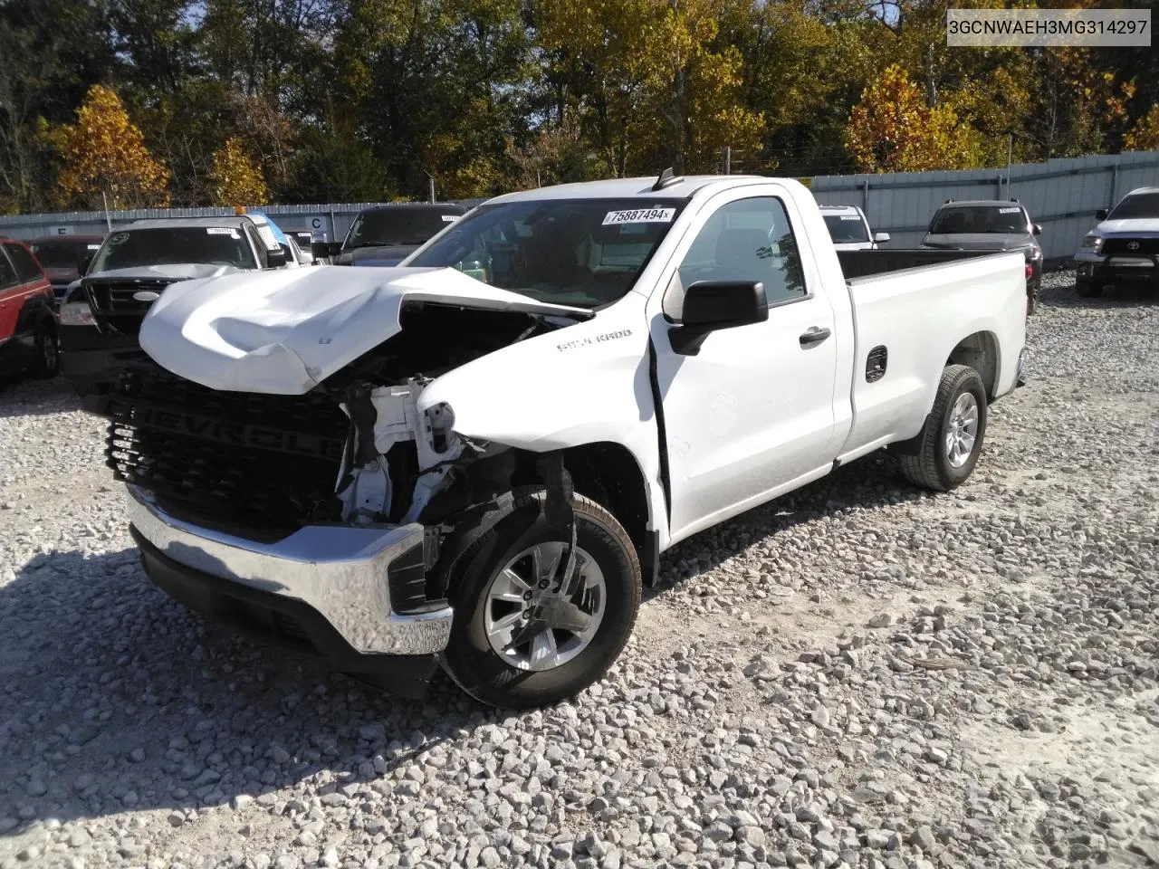 2021 Chevrolet Silverado C1500 VIN: 3GCNWAEH3MG314297 Lot: 75887494