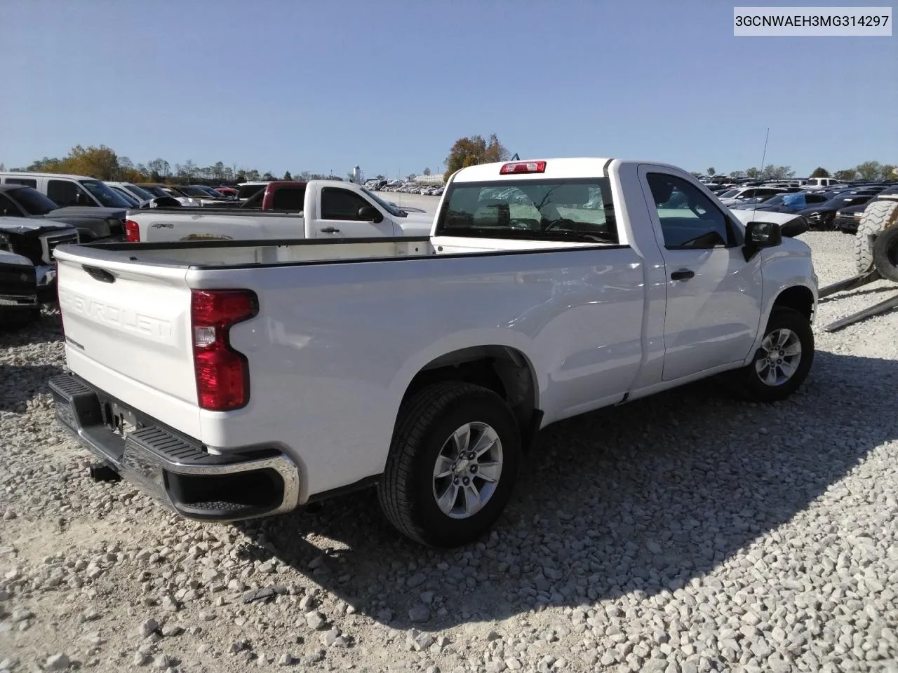 2021 Chevrolet Silverado C1500 VIN: 3GCNWAEH3MG314297 Lot: 75887494