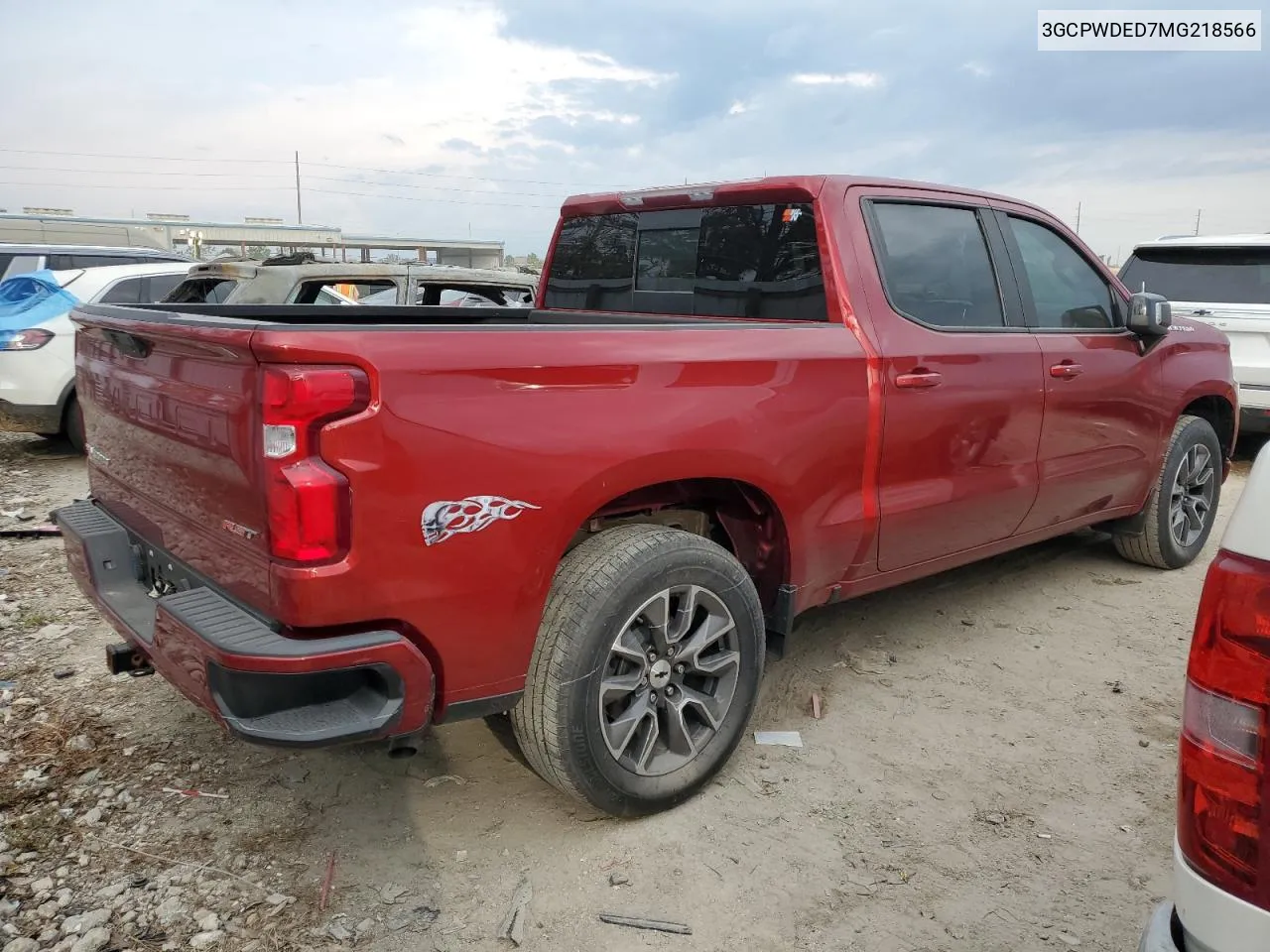 2021 Chevrolet Silverado C1500 Rst VIN: 3GCPWDED7MG218566 Lot: 76075584