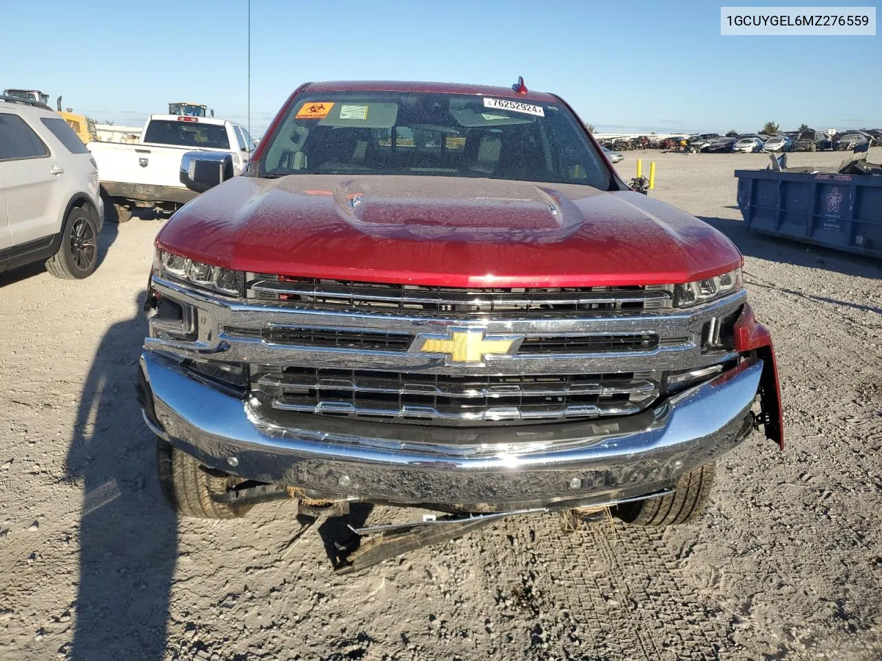 2021 Chevrolet Silverado K1500 Ltz VIN: 1GCUYGEL6MZ276559 Lot: 76252924