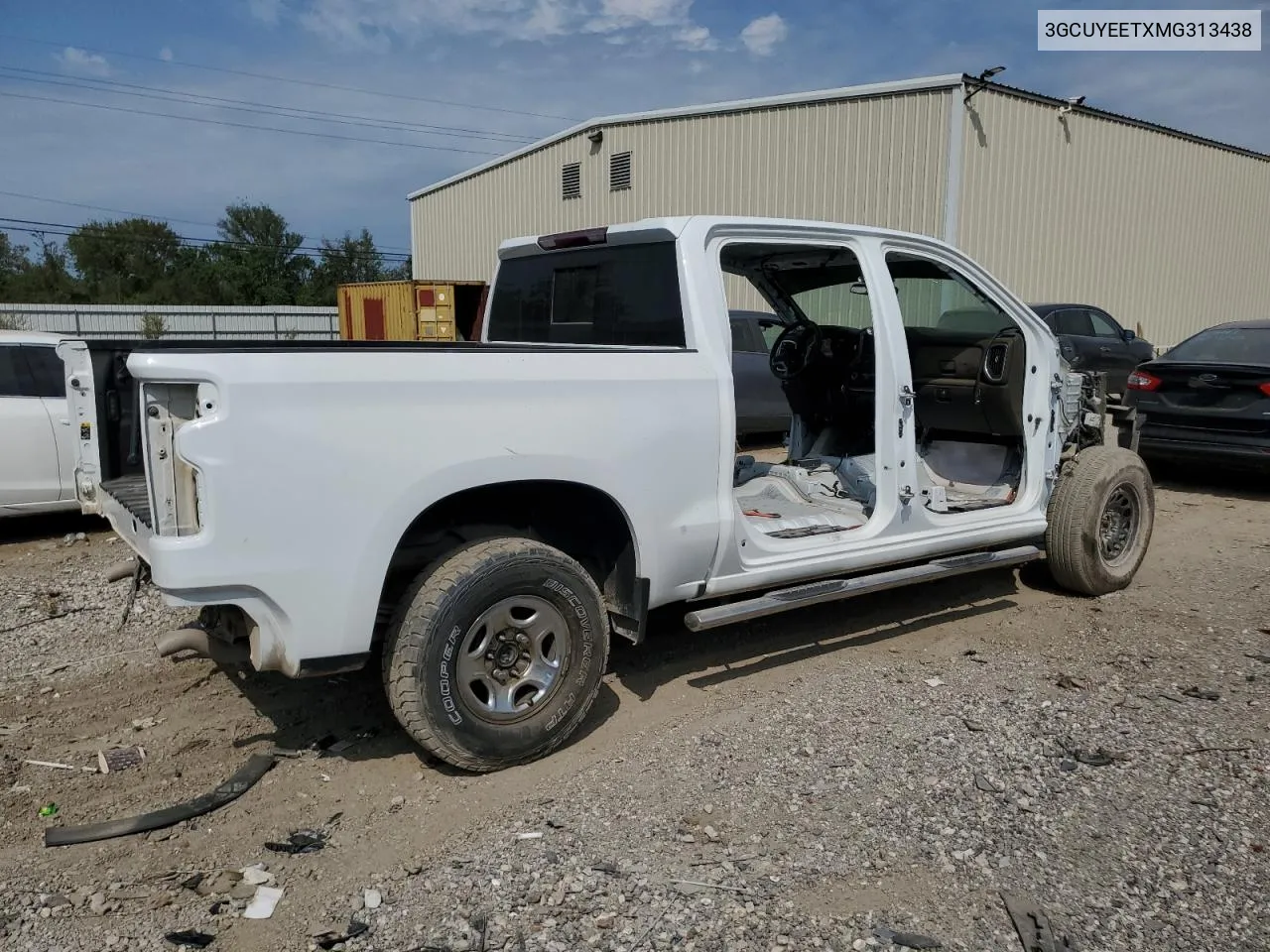 2021 Chevrolet Silverado K1500 Rst VIN: 3GCUYEETXMG313438 Lot: 76311594