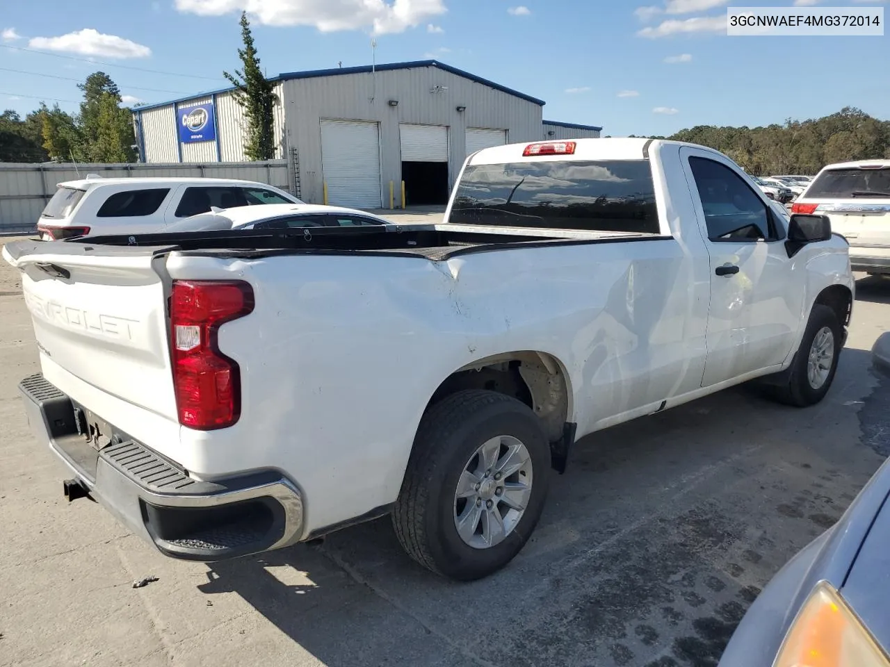 2021 Chevrolet Silverado C1500 VIN: 3GCNWAEF4MG372014 Lot: 76388484