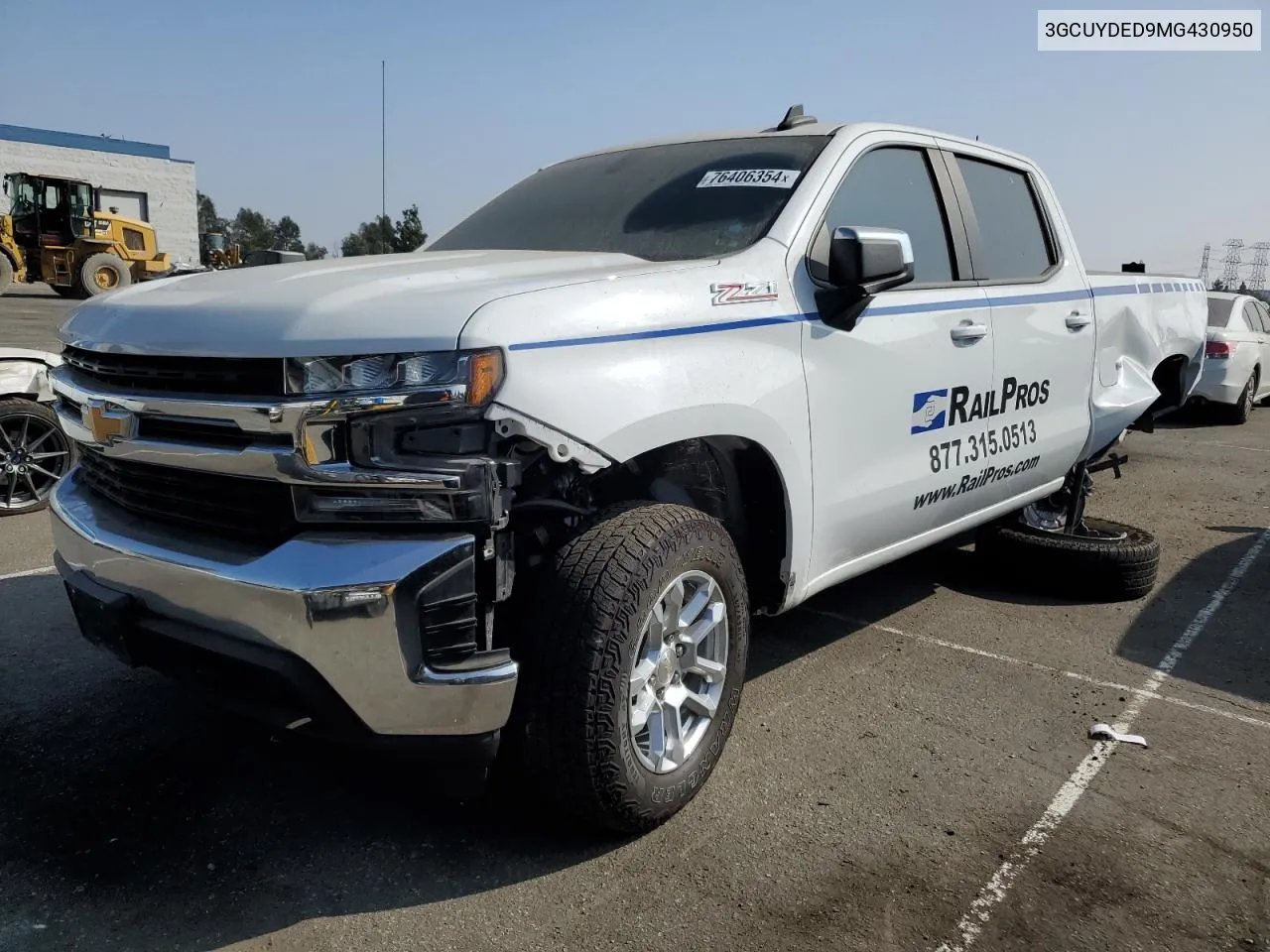 2021 Chevrolet Silverado K1500 Lt VIN: 3GCUYDED9MG430950 Lot: 76406354