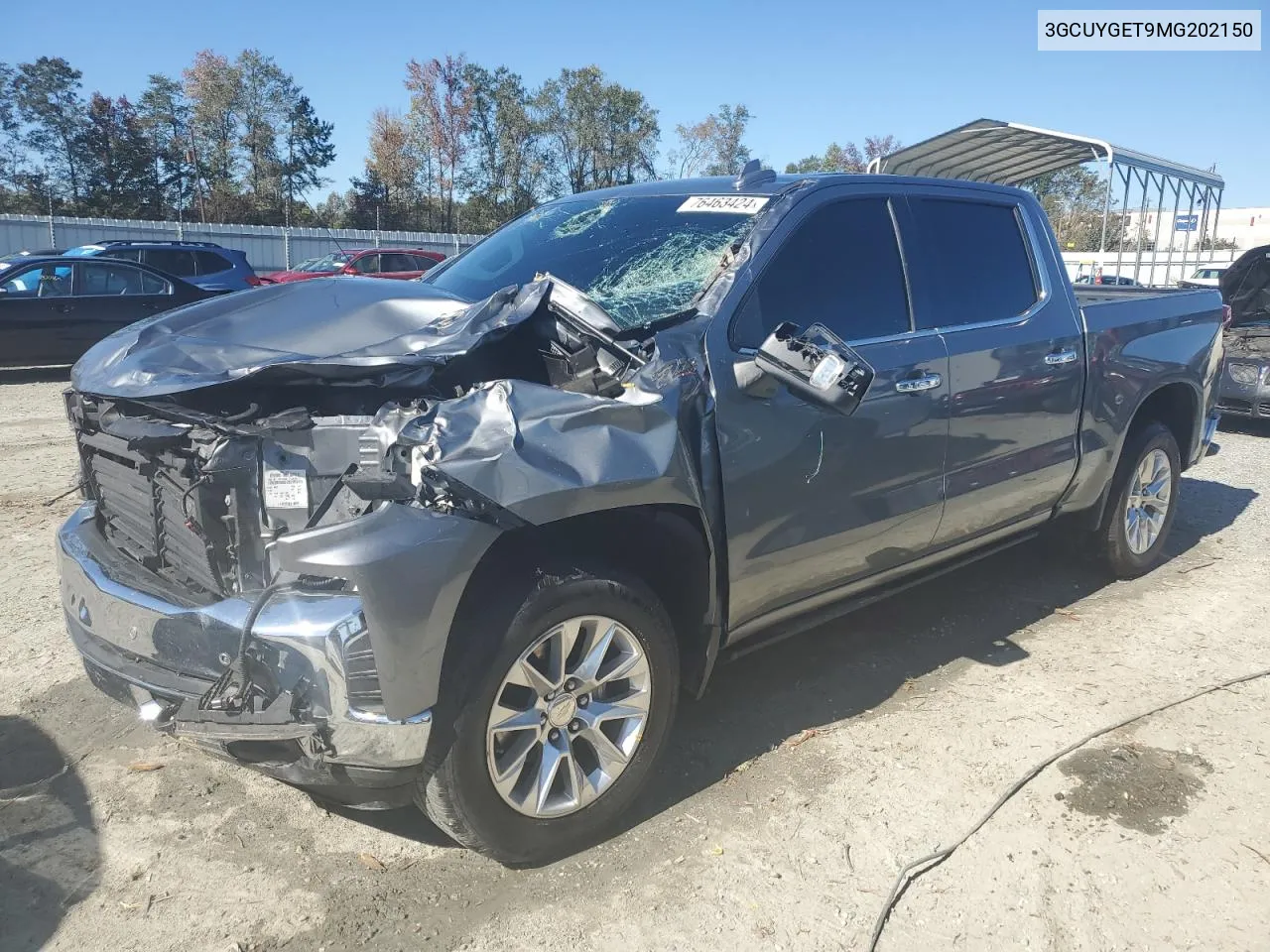 2021 Chevrolet Silverado K1500 Ltz VIN: 3GCUYGET9MG202150 Lot: 76463424