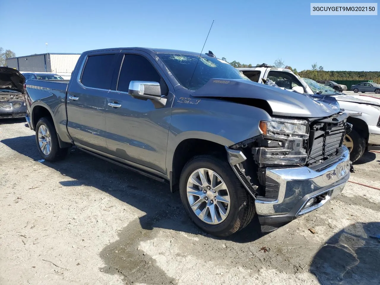 2021 Chevrolet Silverado K1500 Ltz VIN: 3GCUYGET9MG202150 Lot: 76463424