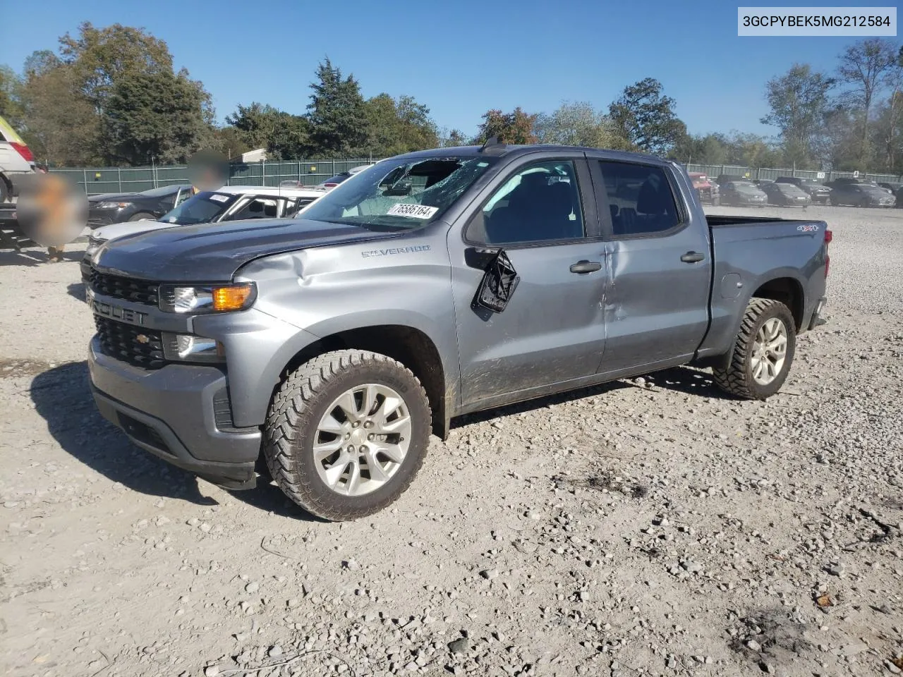 2021 Chevrolet Silverado K1500 Custom VIN: 3GCPYBEK5MG212584 Lot: 76586164