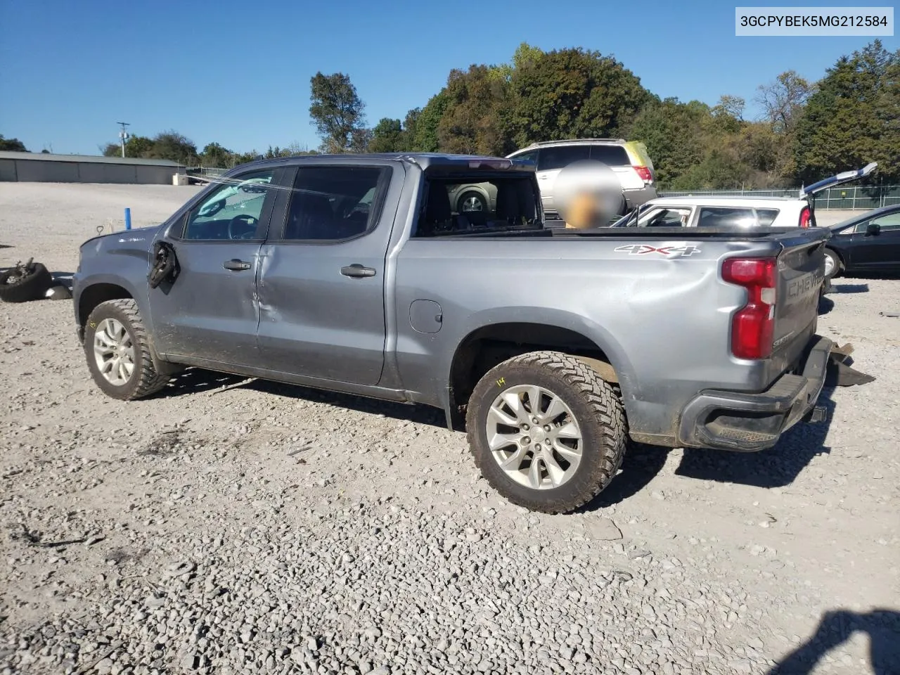 2021 Chevrolet Silverado K1500 Custom VIN: 3GCPYBEK5MG212584 Lot: 76586164