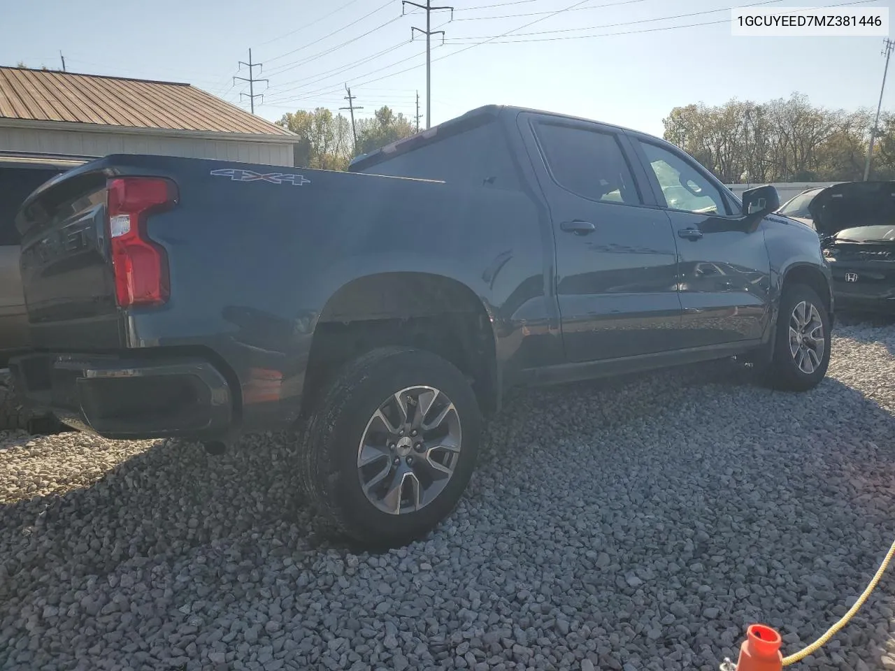 2021 Chevrolet Silverado K1500 Rst VIN: 1GCUYEED7MZ381446 Lot: 76845294