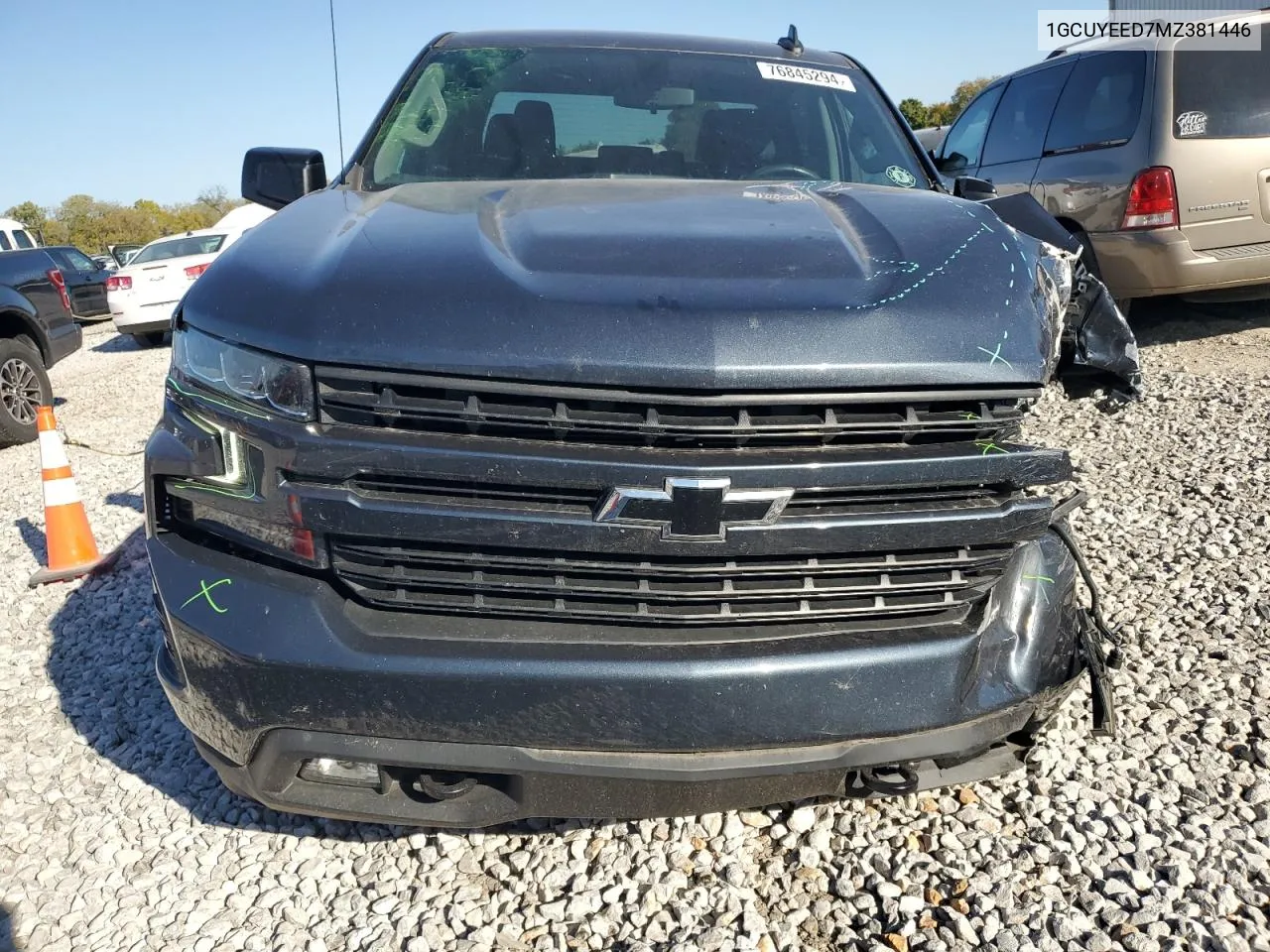 2021 Chevrolet Silverado K1500 Rst VIN: 1GCUYEED7MZ381446 Lot: 76845294