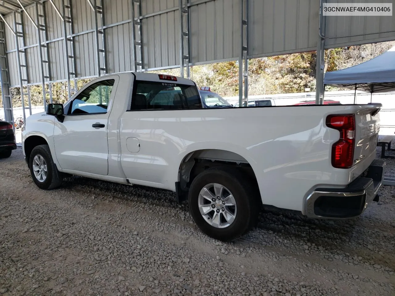 2021 Chevrolet Silverado C1500 VIN: 3GCNWAEF4MG410406 Lot: 77158174