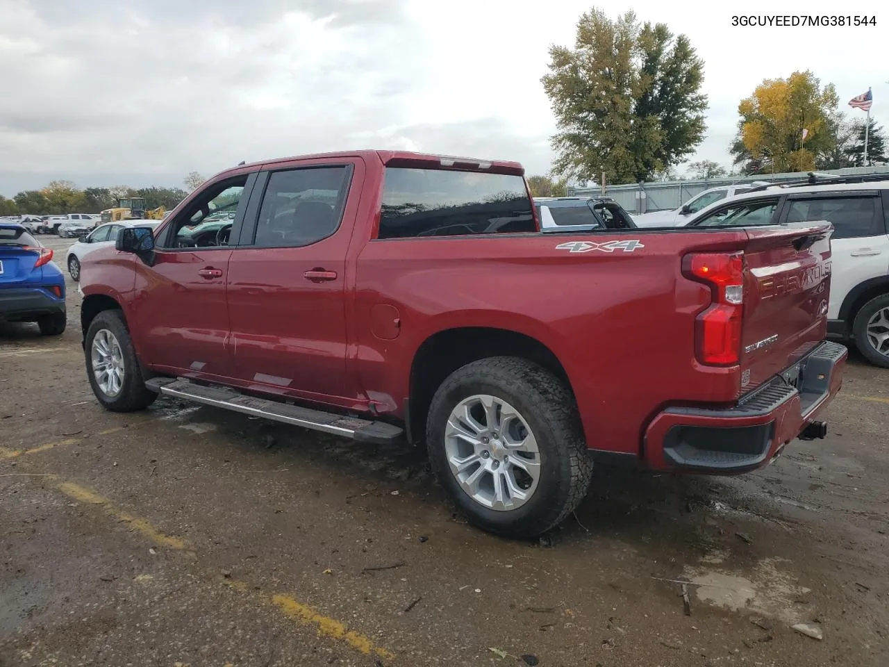 2021 Chevrolet Silverado K1500 Rst VIN: 3GCUYEED7MG381544 Lot: 77349354