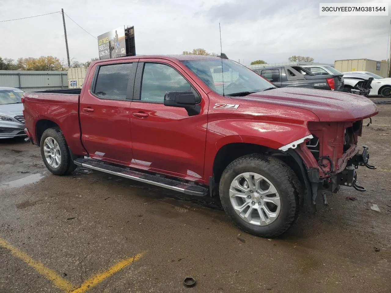 2021 Chevrolet Silverado K1500 Rst VIN: 3GCUYEED7MG381544 Lot: 77349354