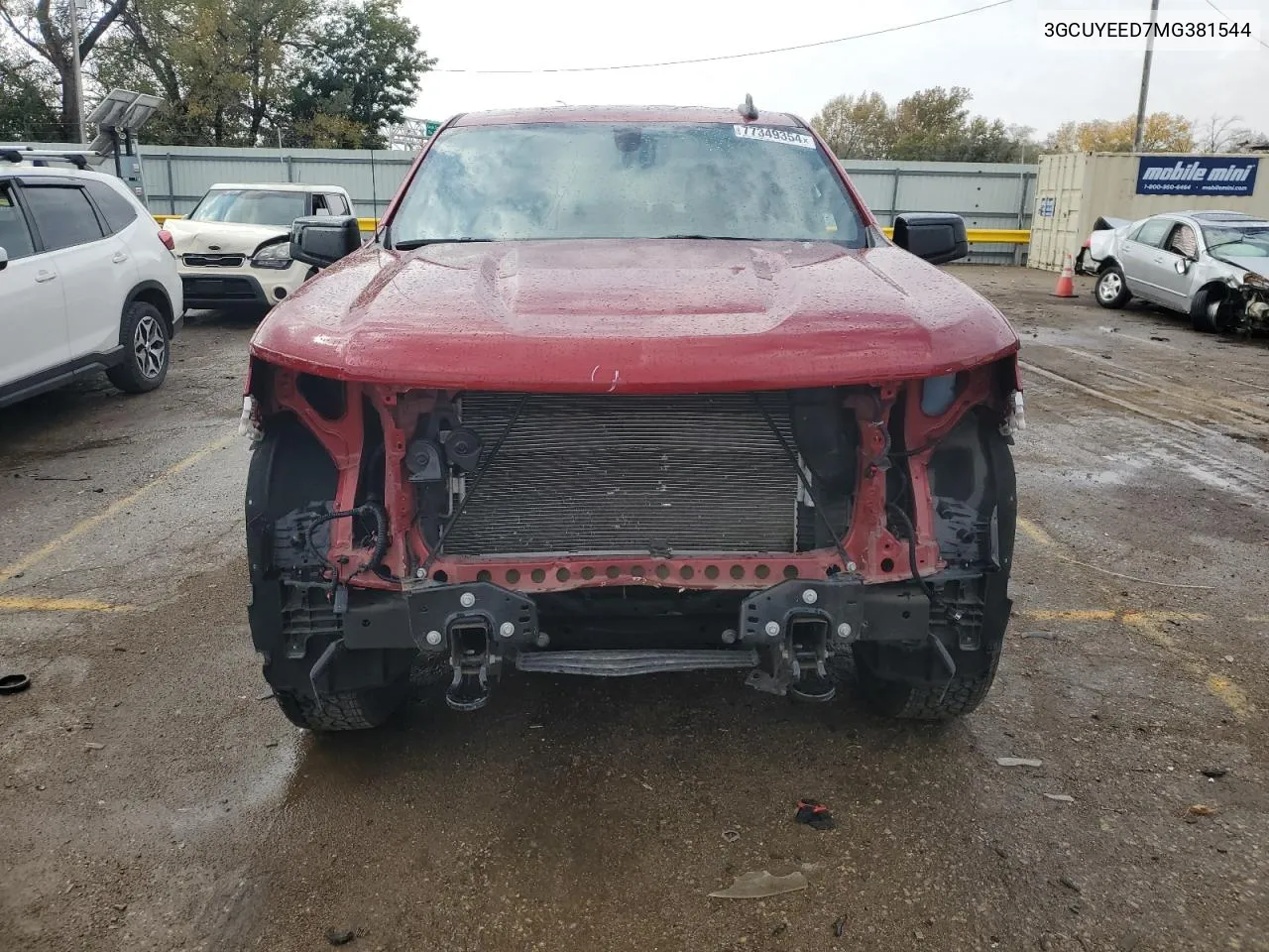 2021 Chevrolet Silverado K1500 Rst VIN: 3GCUYEED7MG381544 Lot: 77349354