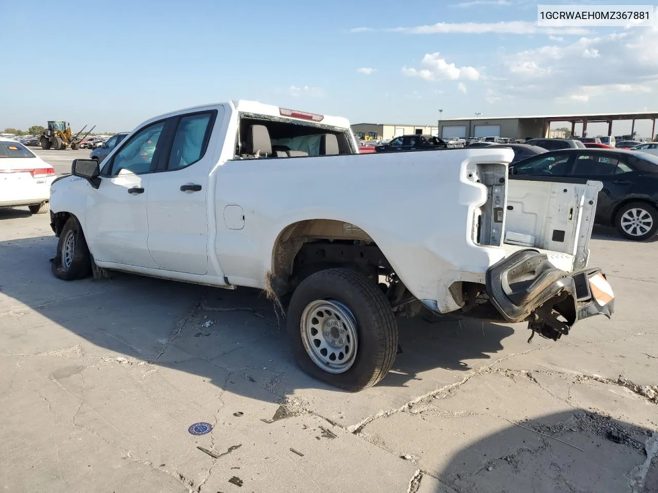 2021 Chevrolet Silverado C1500 VIN: 1GCRWAEH0MZ367881 Lot: 77462864