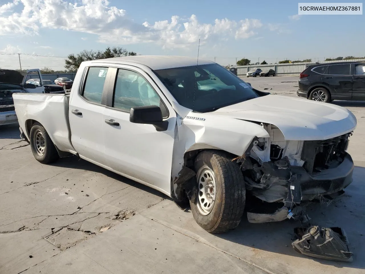 2021 Chevrolet Silverado C1500 VIN: 1GCRWAEH0MZ367881 Lot: 77462864