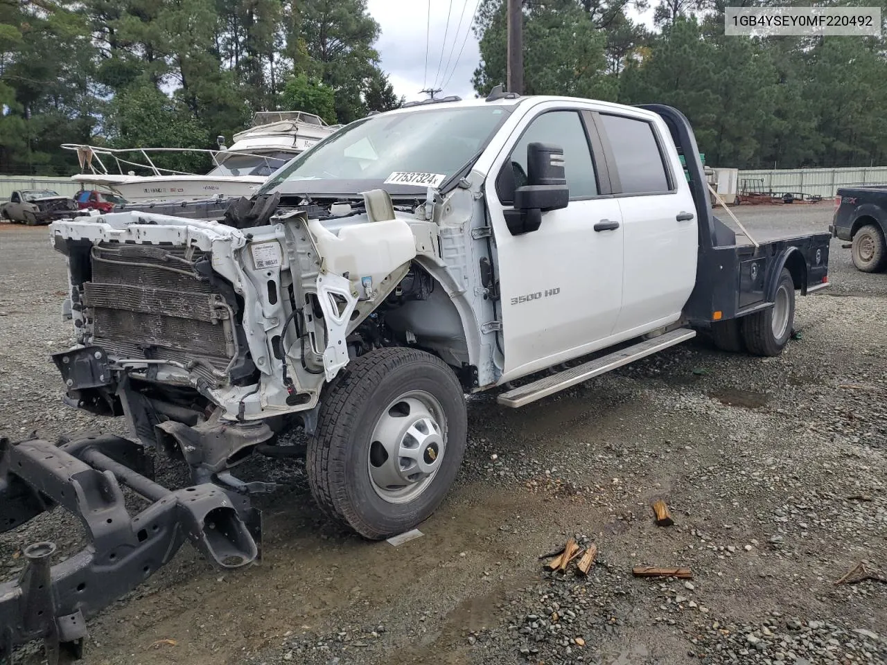 2021 Chevrolet Silverado K3500 VIN: 1GB4YSEY0MF220492 Lot: 77537324