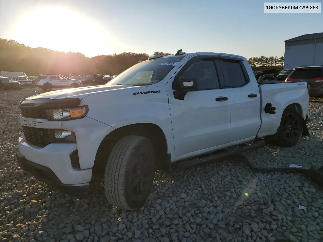 2021 Chevrolet Silverado K1500 Custom VIN: 1GCRYBEK0MZ299853 Lot: 77591334