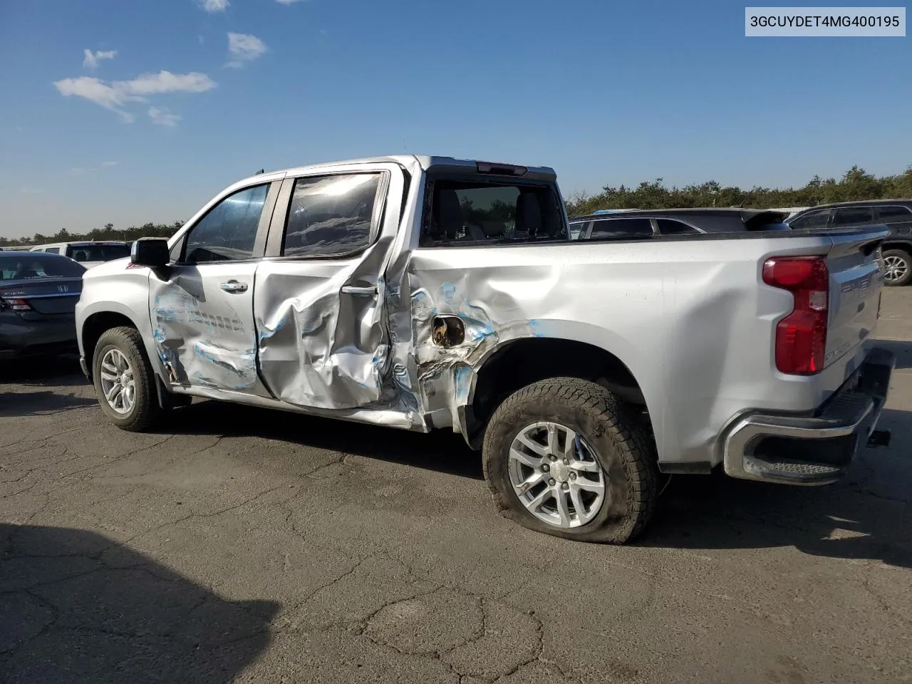 2021 Chevrolet Silverado K1500 Lt VIN: 3GCUYDET4MG400195 Lot: 77699684