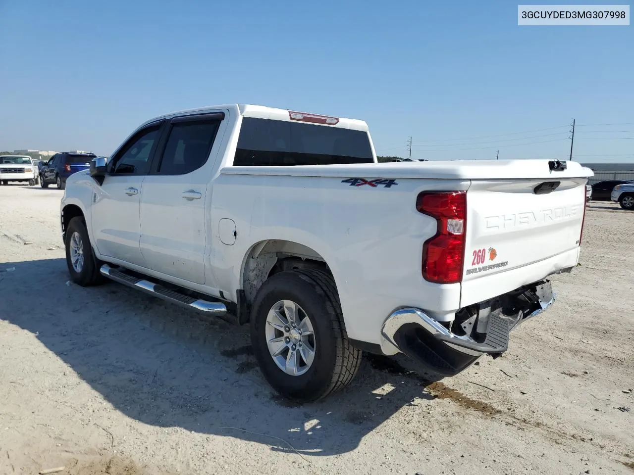 2021 Chevrolet Silverado K1500 Lt VIN: 3GCUYDED3MG307998 Lot: 77850964