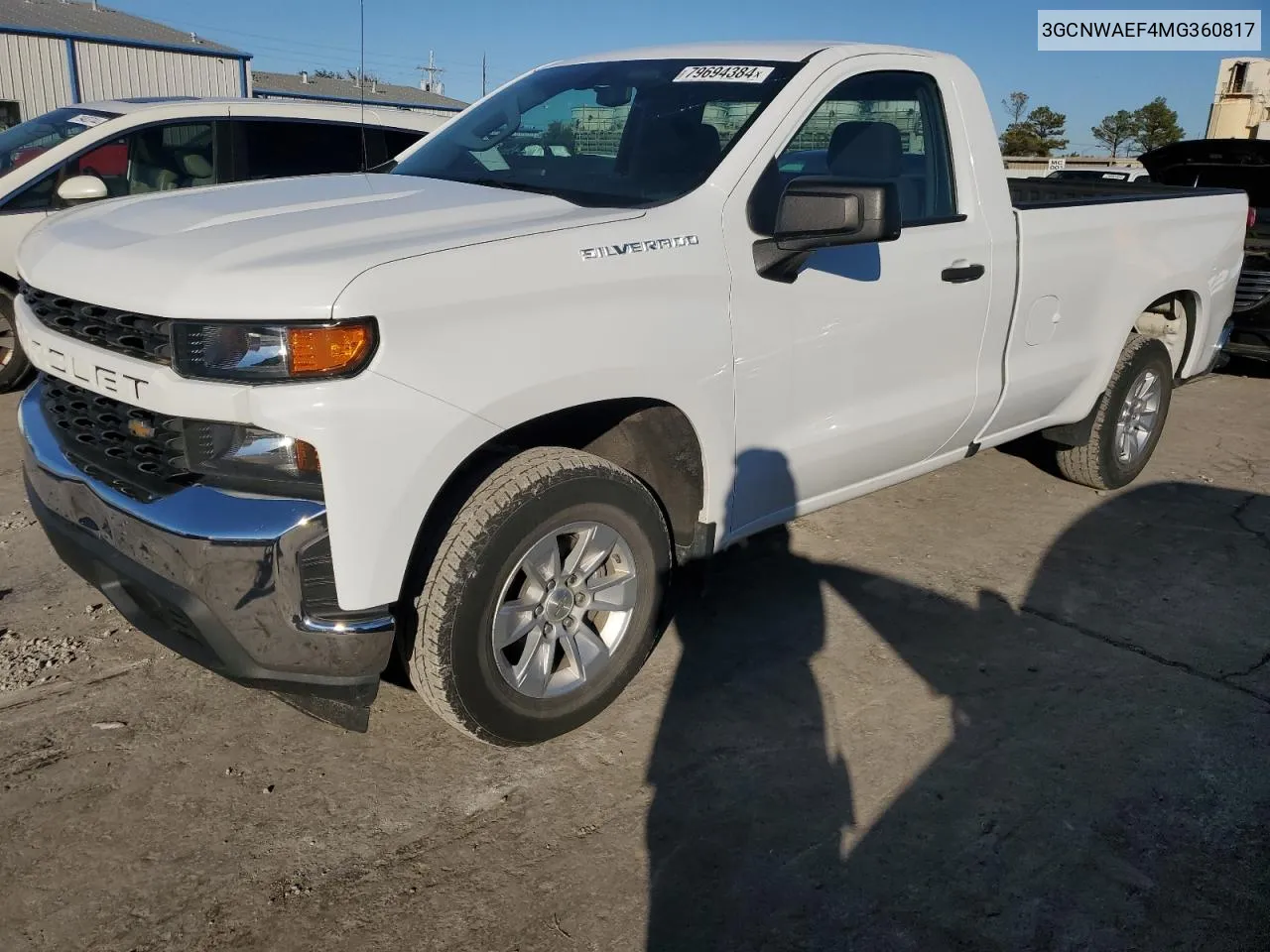 2021 Chevrolet Silverado C1500 VIN: 3GCNWAEF4MG360817 Lot: 79694384