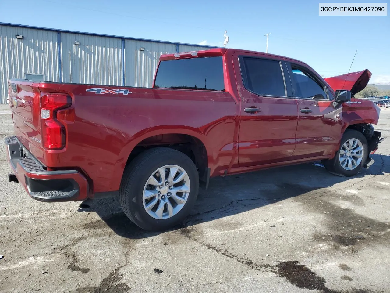 2021 Chevrolet Silverado K1500 Custom VIN: 3GCPYBEK3MG427090 Lot: 81113894