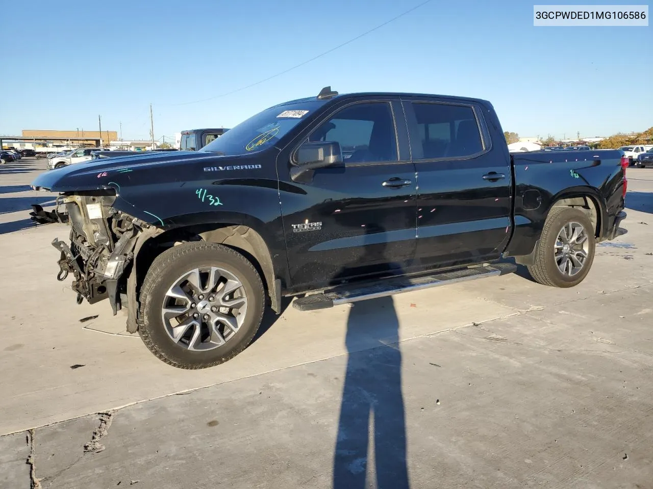 2021 Chevrolet Silverado C1500 Rst VIN: 3GCPWDED1MG106586 Lot: 81771094