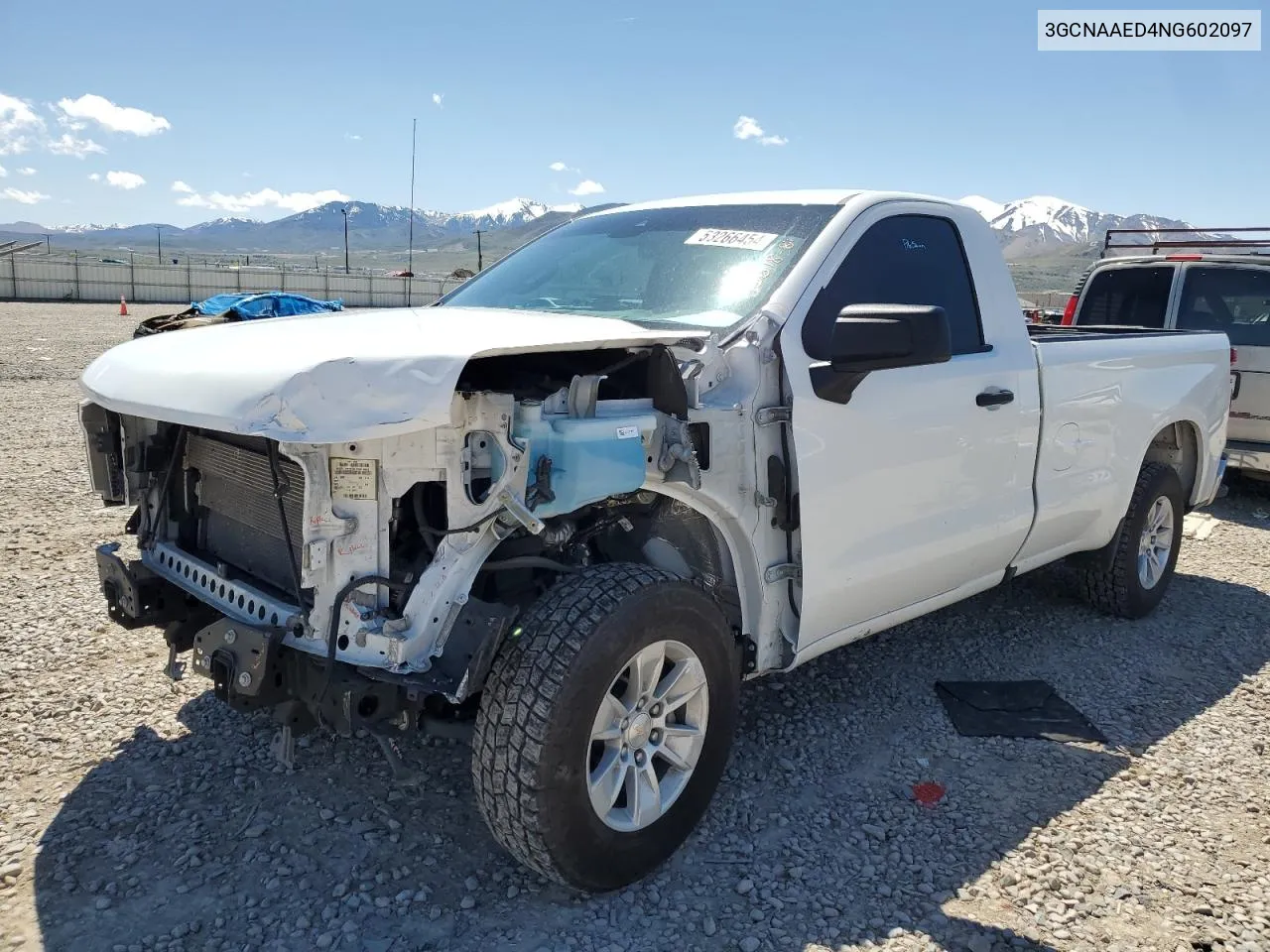 2022 Chevrolet Silverado C1500 VIN: 3GCNAAED4NG602097 Lot: 53266454