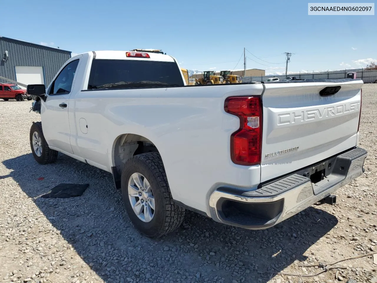 2022 Chevrolet Silverado C1500 VIN: 3GCNAAED4NG602097 Lot: 53266454