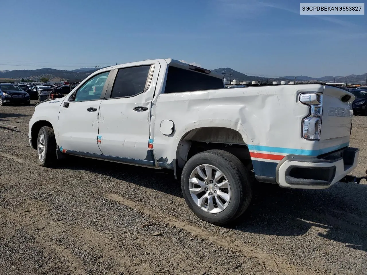 2022 Chevrolet Silverado K1500 Custom VIN: 3GCPDBEK4NG553827 Lot: 54682544