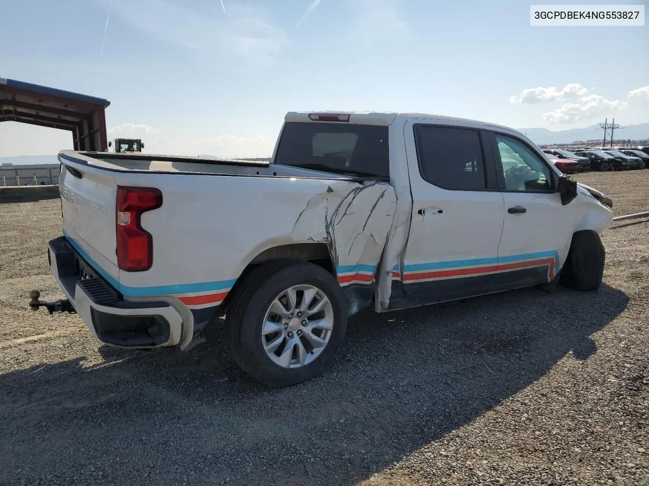 2022 Chevrolet Silverado K1500 Custom VIN: 3GCPDBEK4NG553827 Lot: 54682544