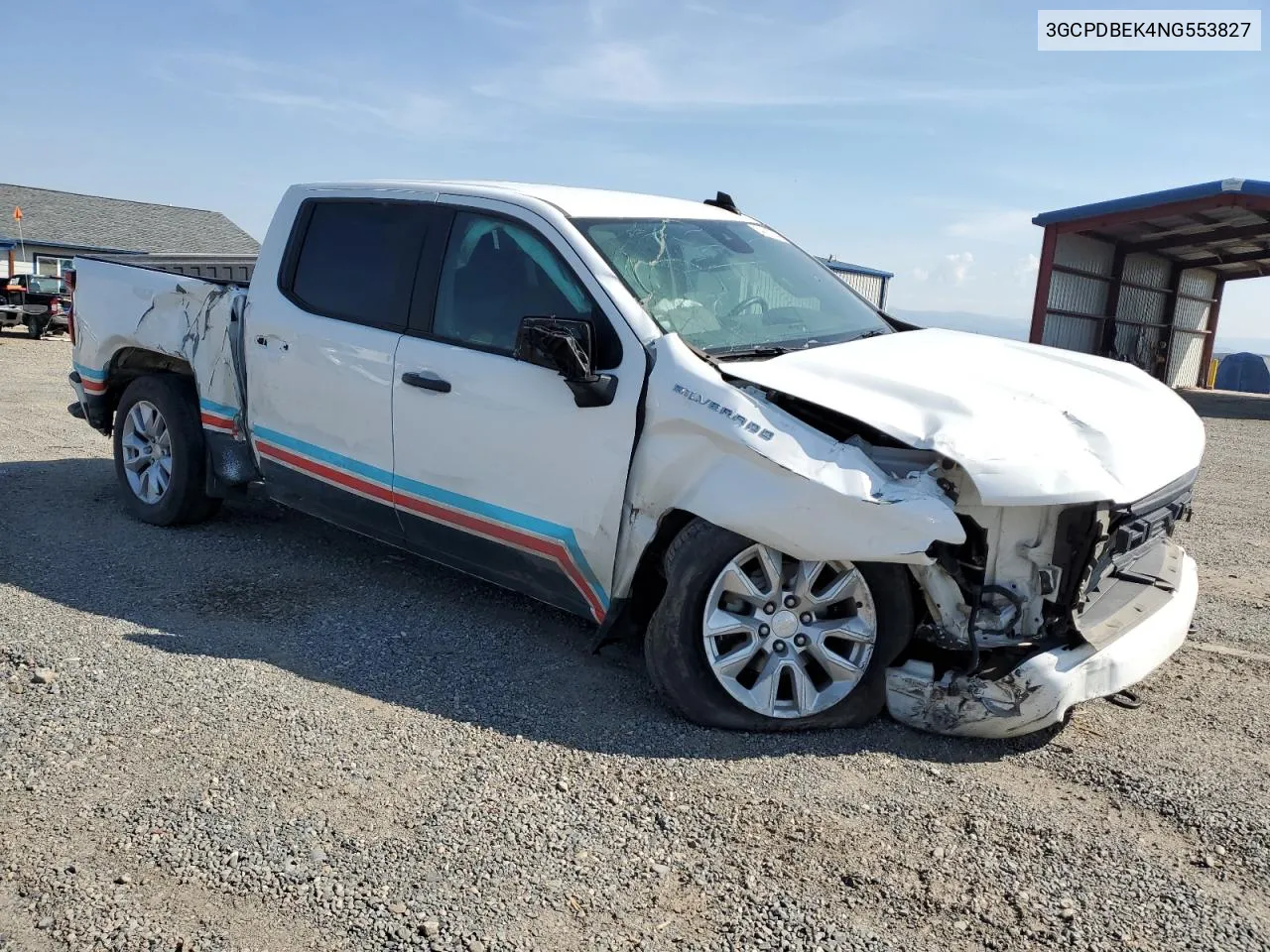 2022 Chevrolet Silverado K1500 Custom VIN: 3GCPDBEK4NG553827 Lot: 54682544