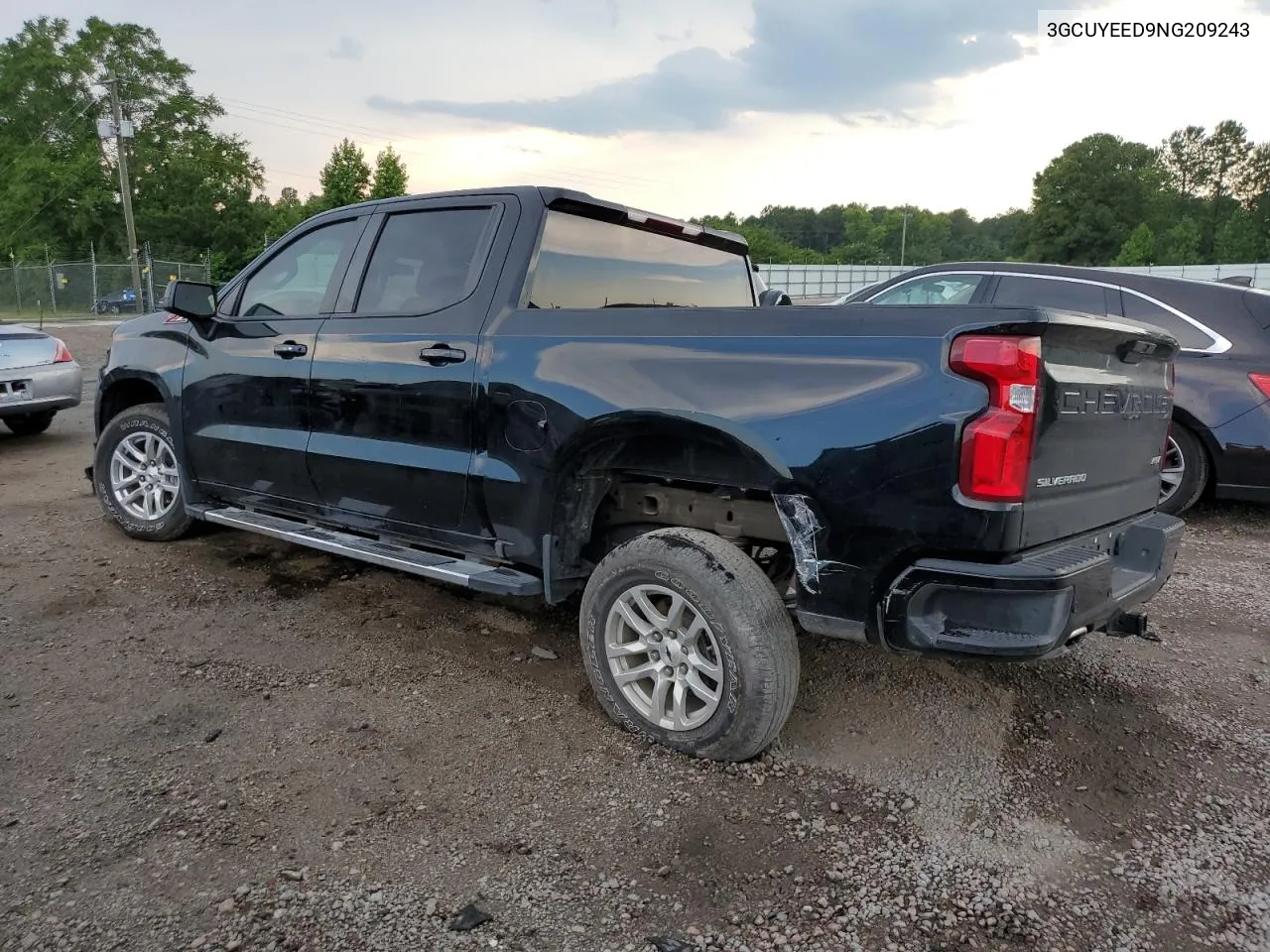 2022 Chevrolet Silverado Ltd K1500 Rst VIN: 3GCUYEED9NG209243 Lot: 60462834