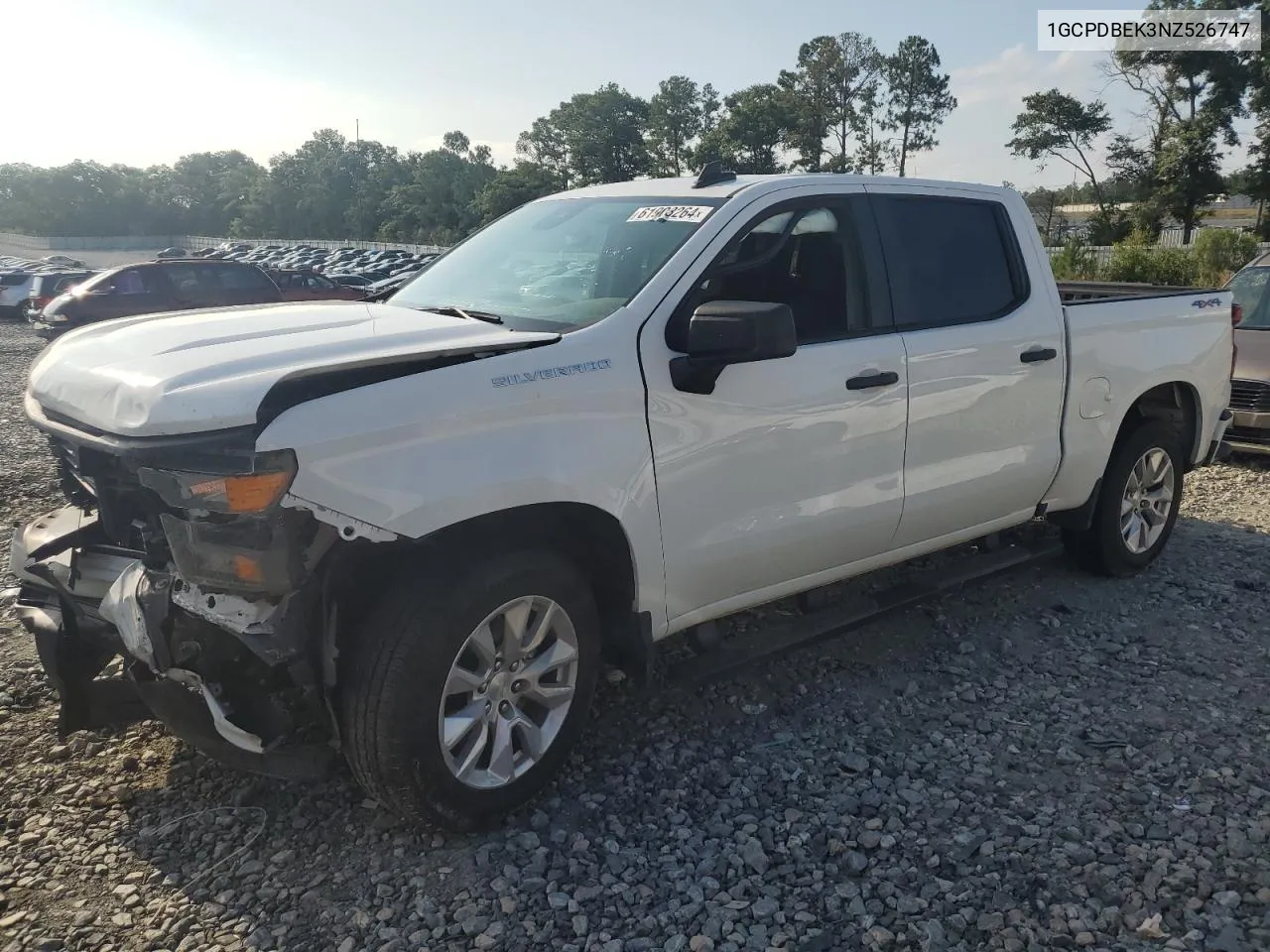 2022 Chevrolet Silverado K1500 Custom VIN: 1GCPDBEK3NZ526747 Lot: 61903264