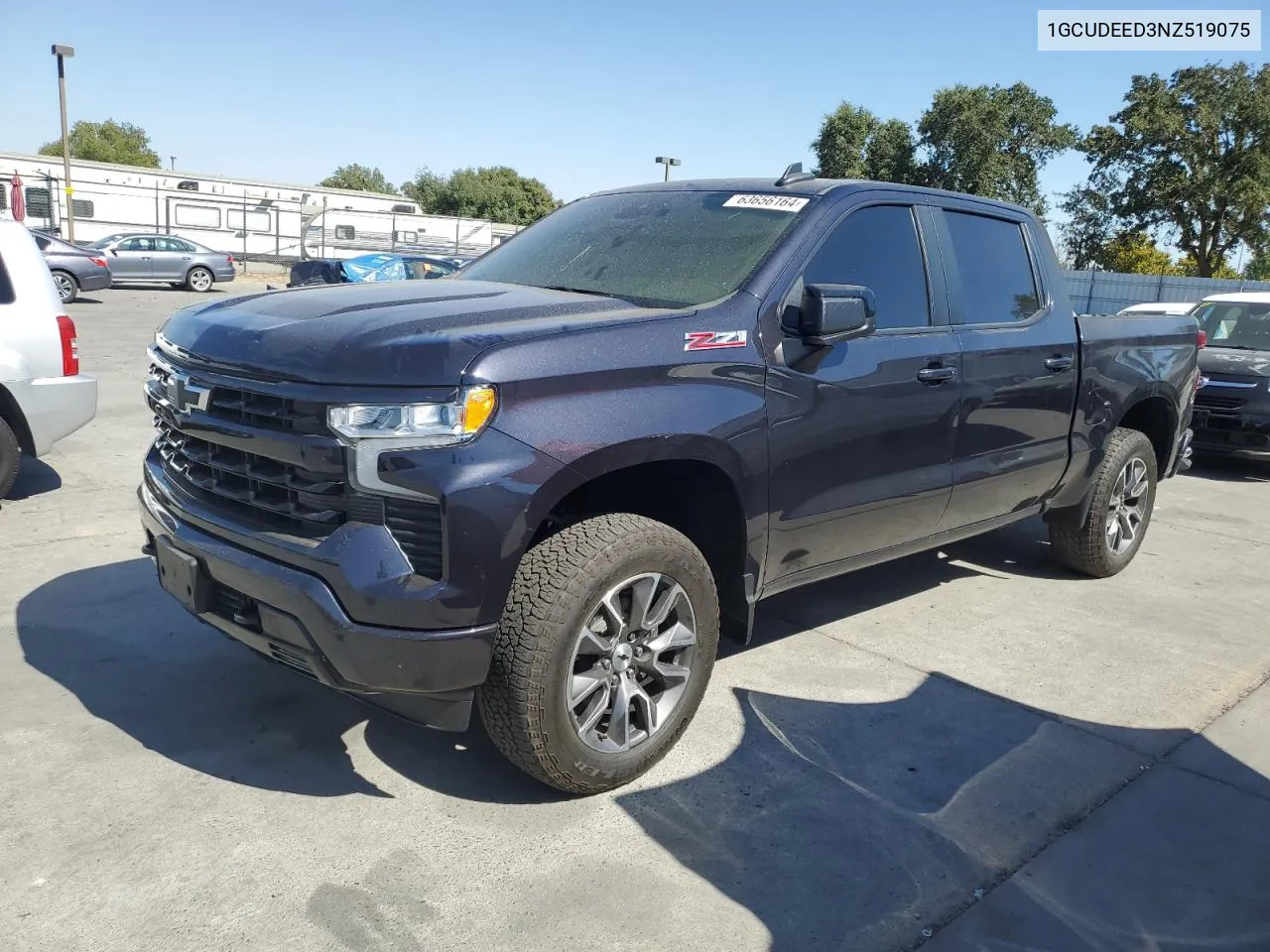 2022 Chevrolet Silverado K1500 Rst VIN: 1GCUDEED3NZ519075 Lot: 63656164