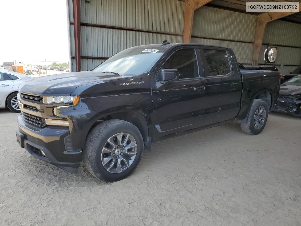 2022 Chevrolet Silverado Ltd C1500 Rst VIN: 1GCPWDED9NZ103792 Lot: 66686254