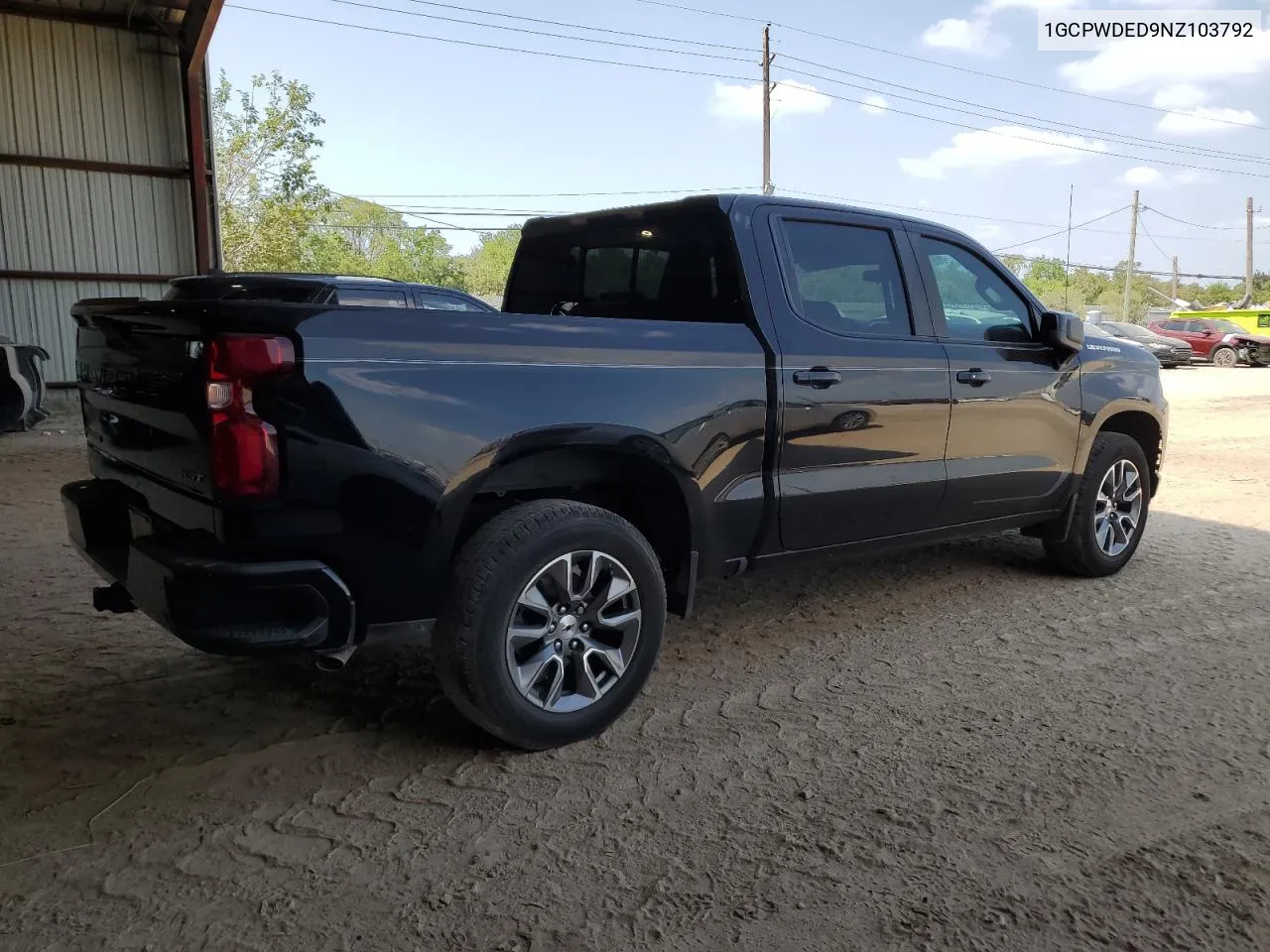 2022 Chevrolet Silverado Ltd C1500 Rst VIN: 1GCPWDED9NZ103792 Lot: 66686254