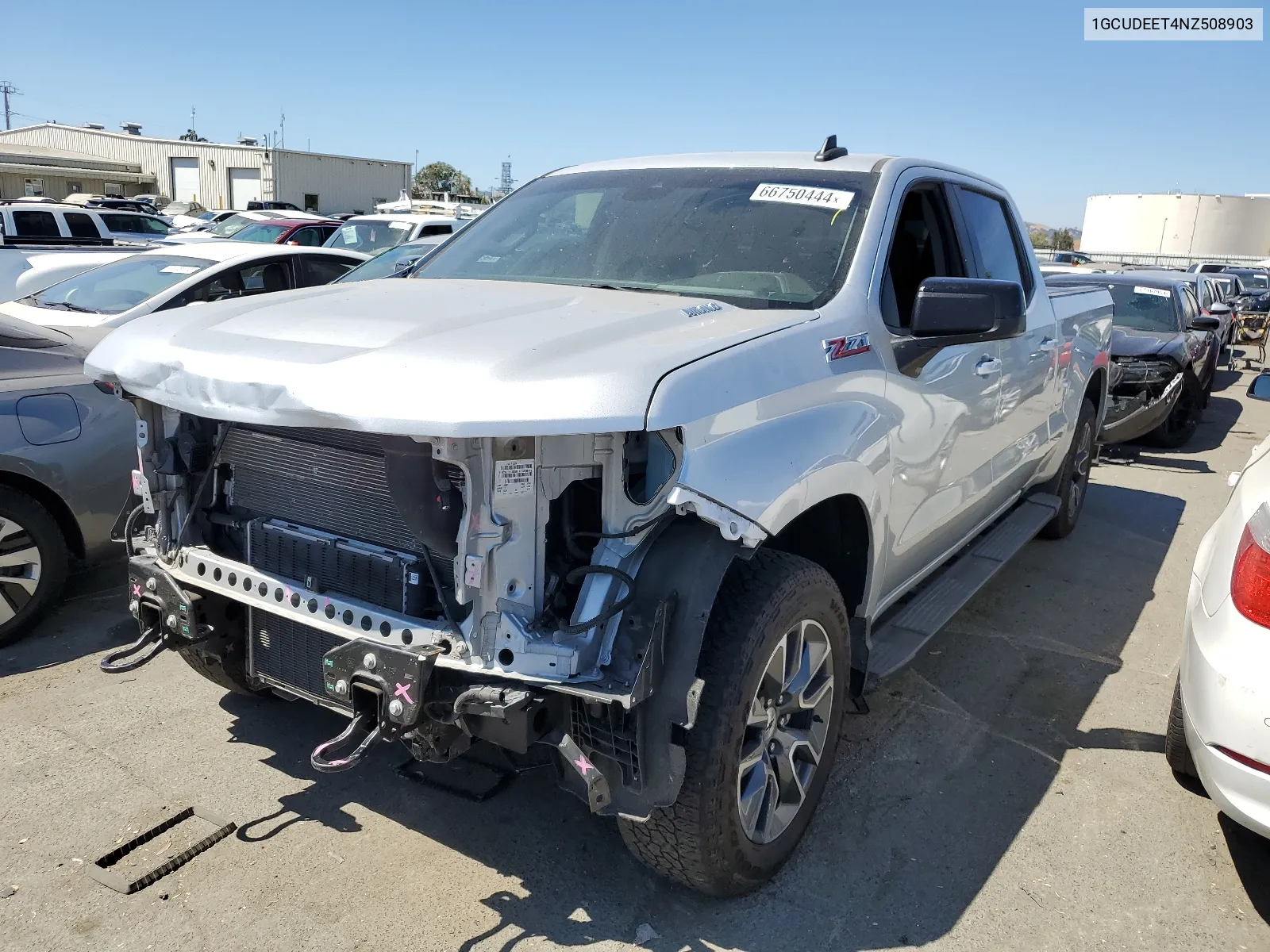 2022 Chevrolet Silverado K1500 Rst VIN: 1GCUDEET4NZ508903 Lot: 66750444