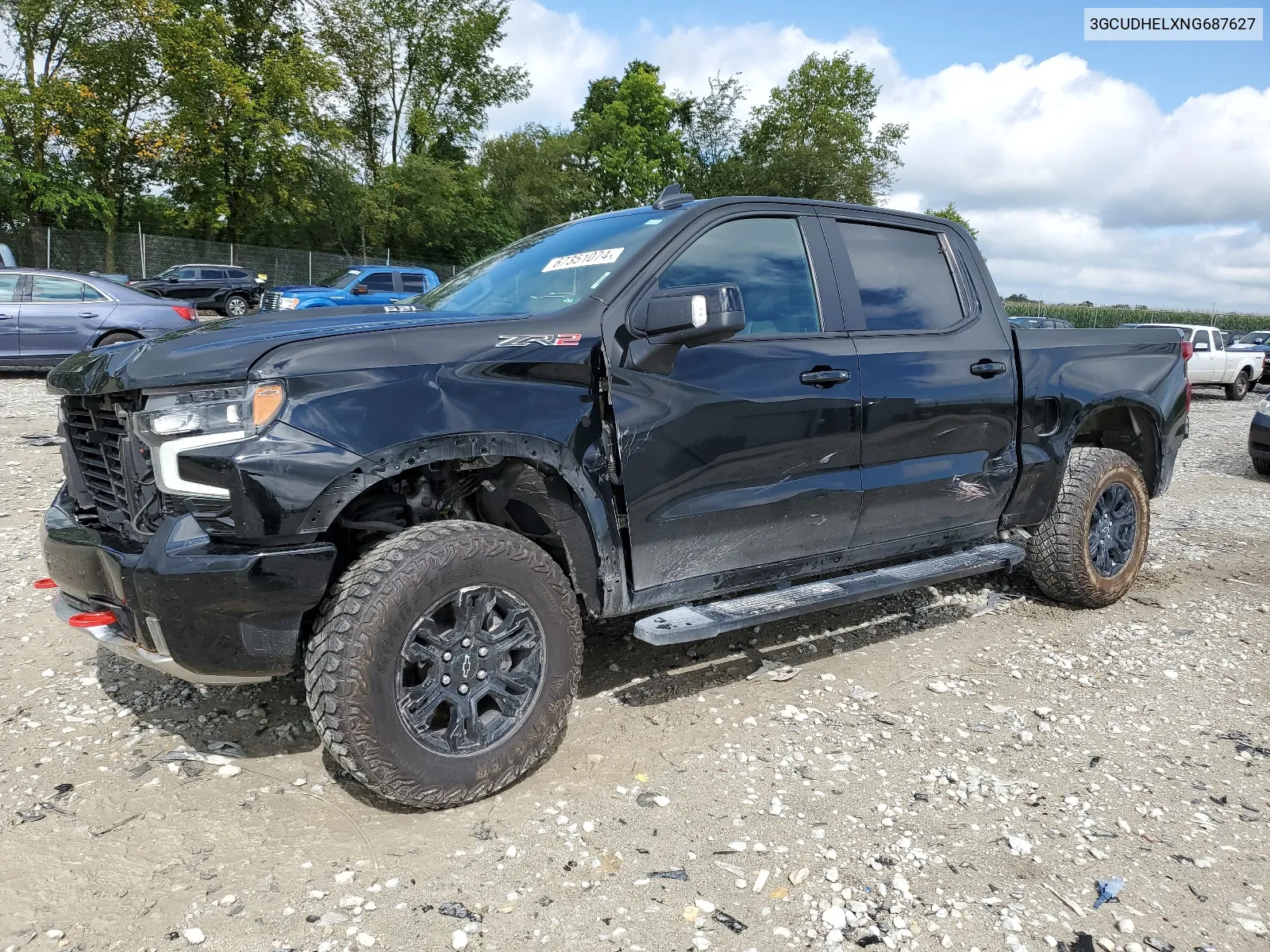 2022 Chevrolet Silverado K1500 Zr2 VIN: 3GCUDHELXNG687627 Lot: 67351074