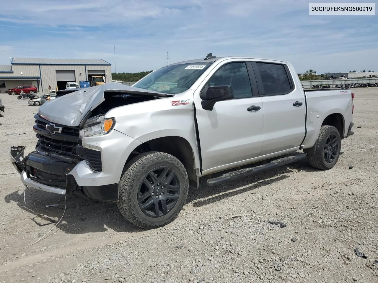 2022 Chevrolet Silverado K1500 Lt Trail Boss VIN: 3GCPDFEK5NG600919 Lot: 69599034