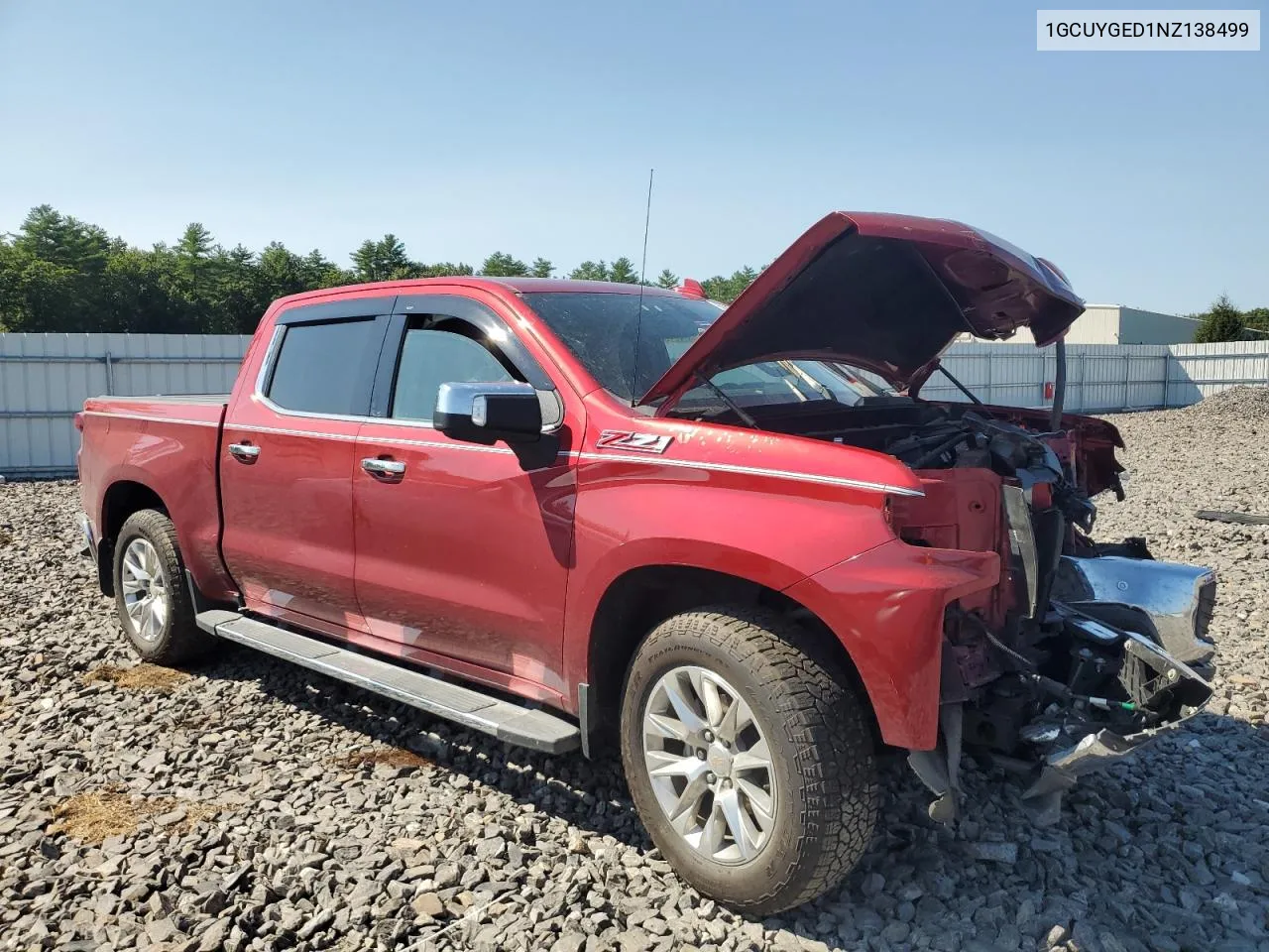 2022 Chevrolet Silverado Ltd K1500 Ltz VIN: 1GCUYGED1NZ138499 Lot: 69821214