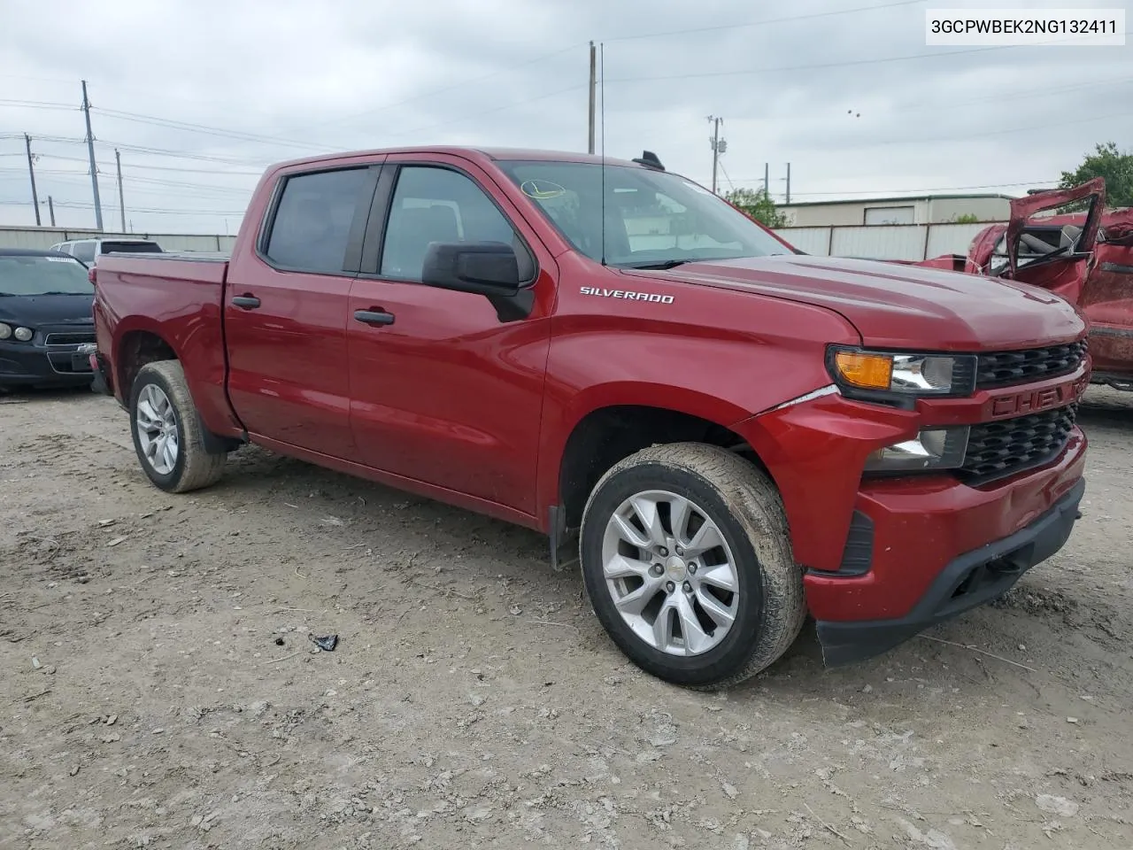 2022 Chevrolet Silverado Ltd C1500 Custom VIN: 3GCPWBEK2NG132411 Lot: 69945734